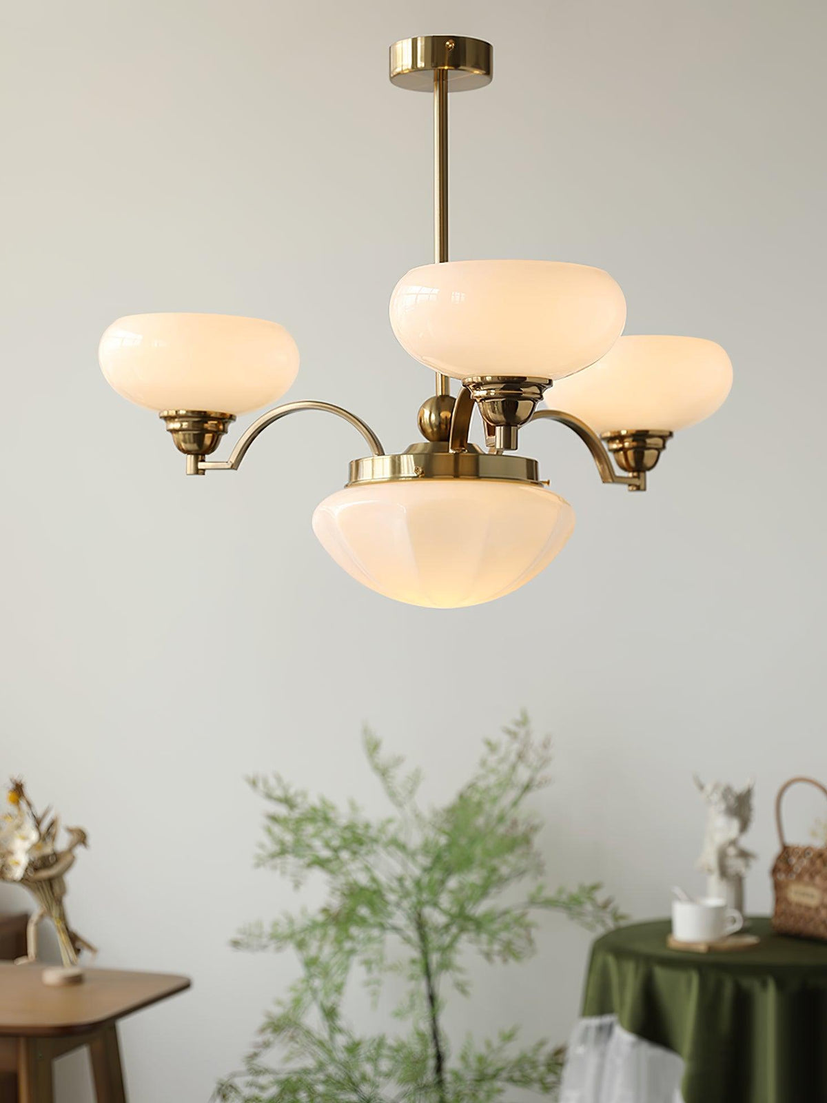 Veliniel Chandelier Warre Satin Nickel Glass Iron