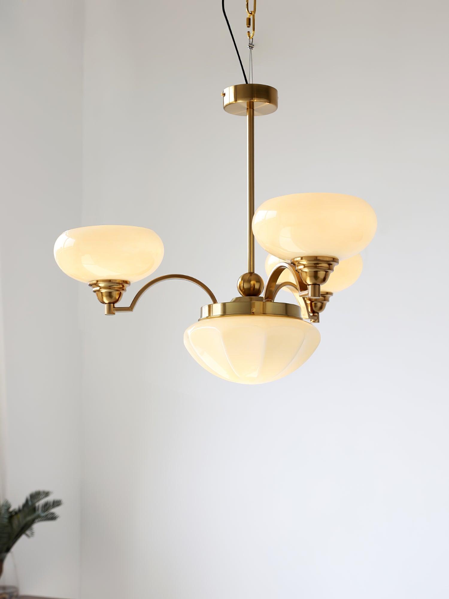 Veliniel Chandelier Warre Satin Nickel Glass Iron