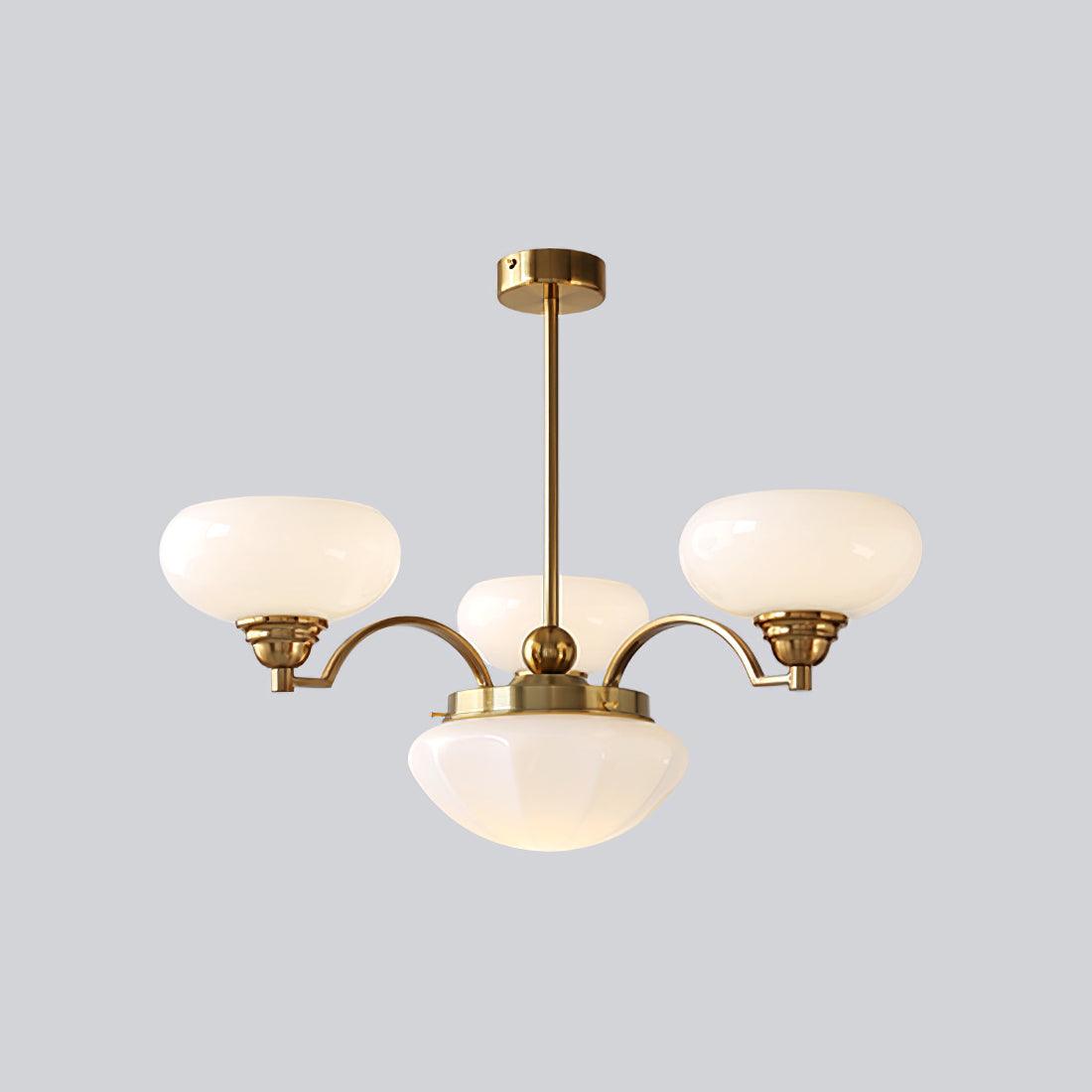 Veliniel Chandelier Warre Satin Nickel Glass Iron