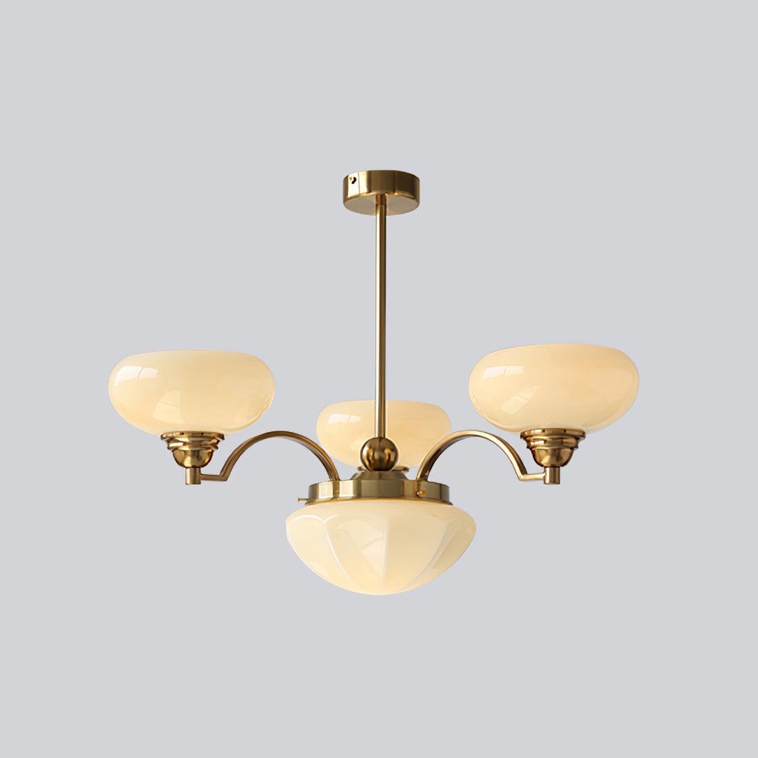Veliniel Chandelier Warre Satin Nickel Glass Iron