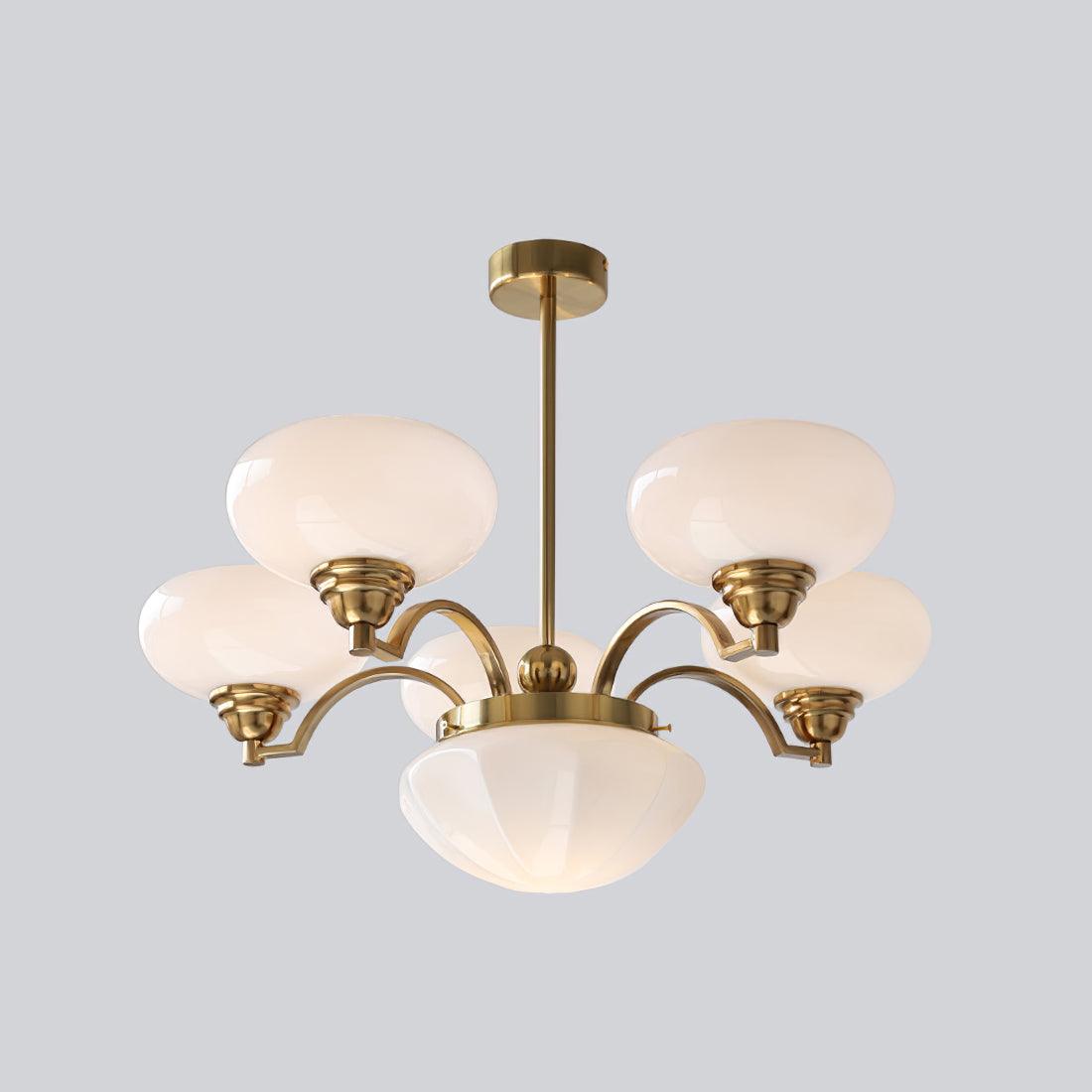 Veliniel Chandelier Warre Satin Nickel Glass Iron