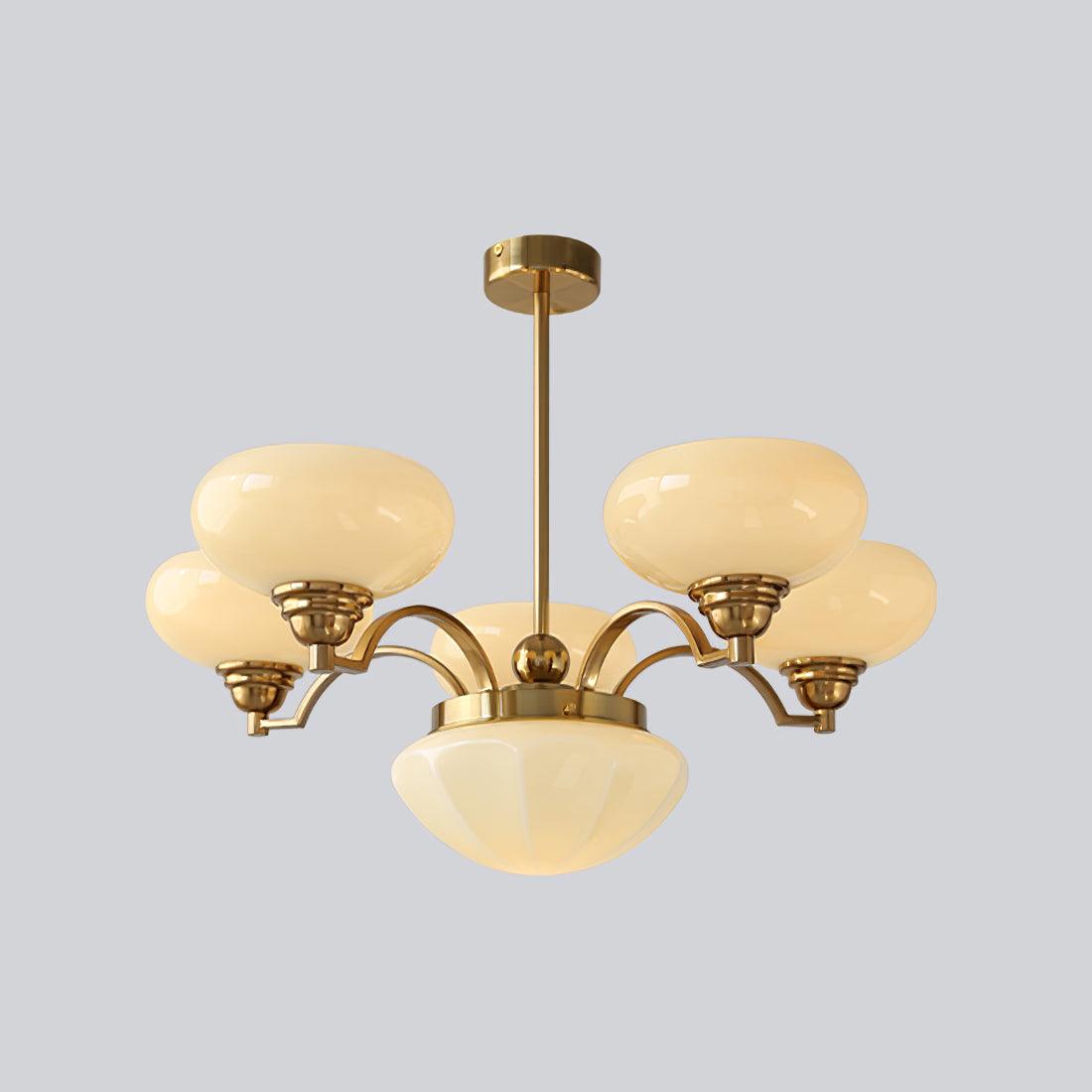 Veliniel Chandelier Warre Satin Nickel Glass Iron