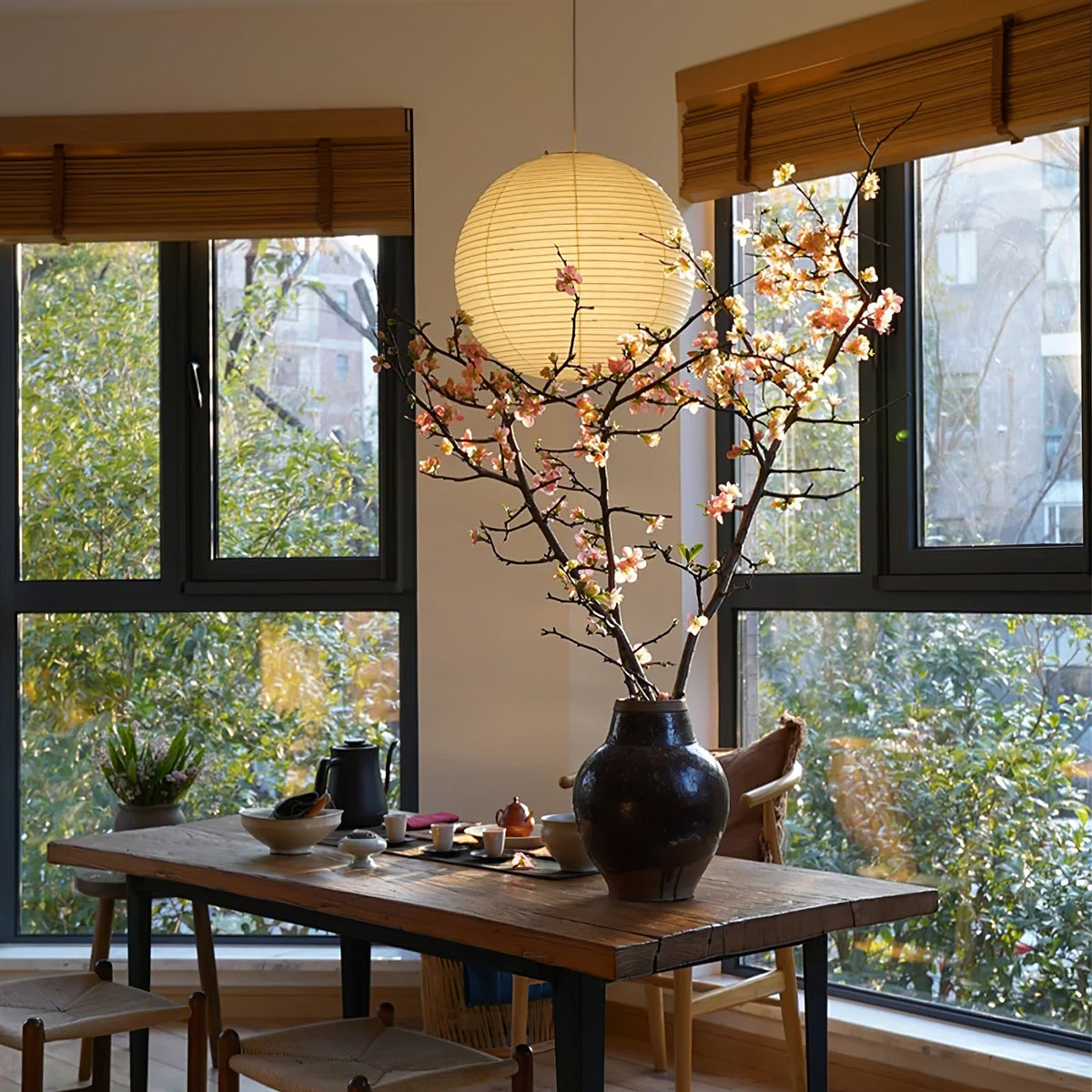 Beauwell Paper Globe White Plug Wire Pendant Light
