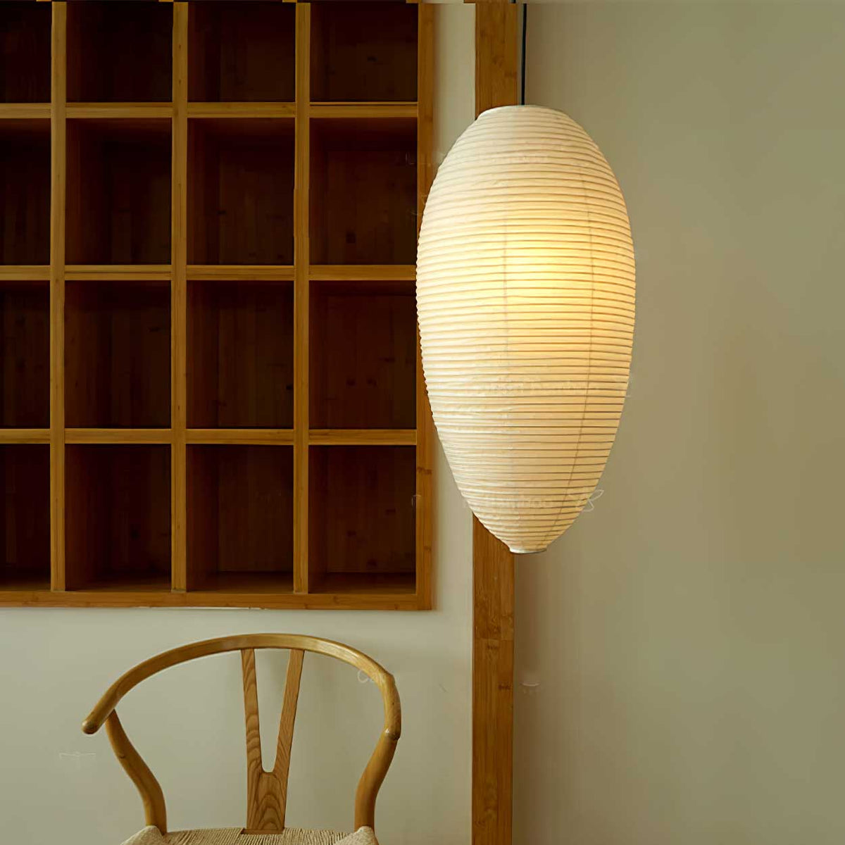 Myraean Modern Minimalist Wabi Chestnut Paper Bamboo Pendant Lamp