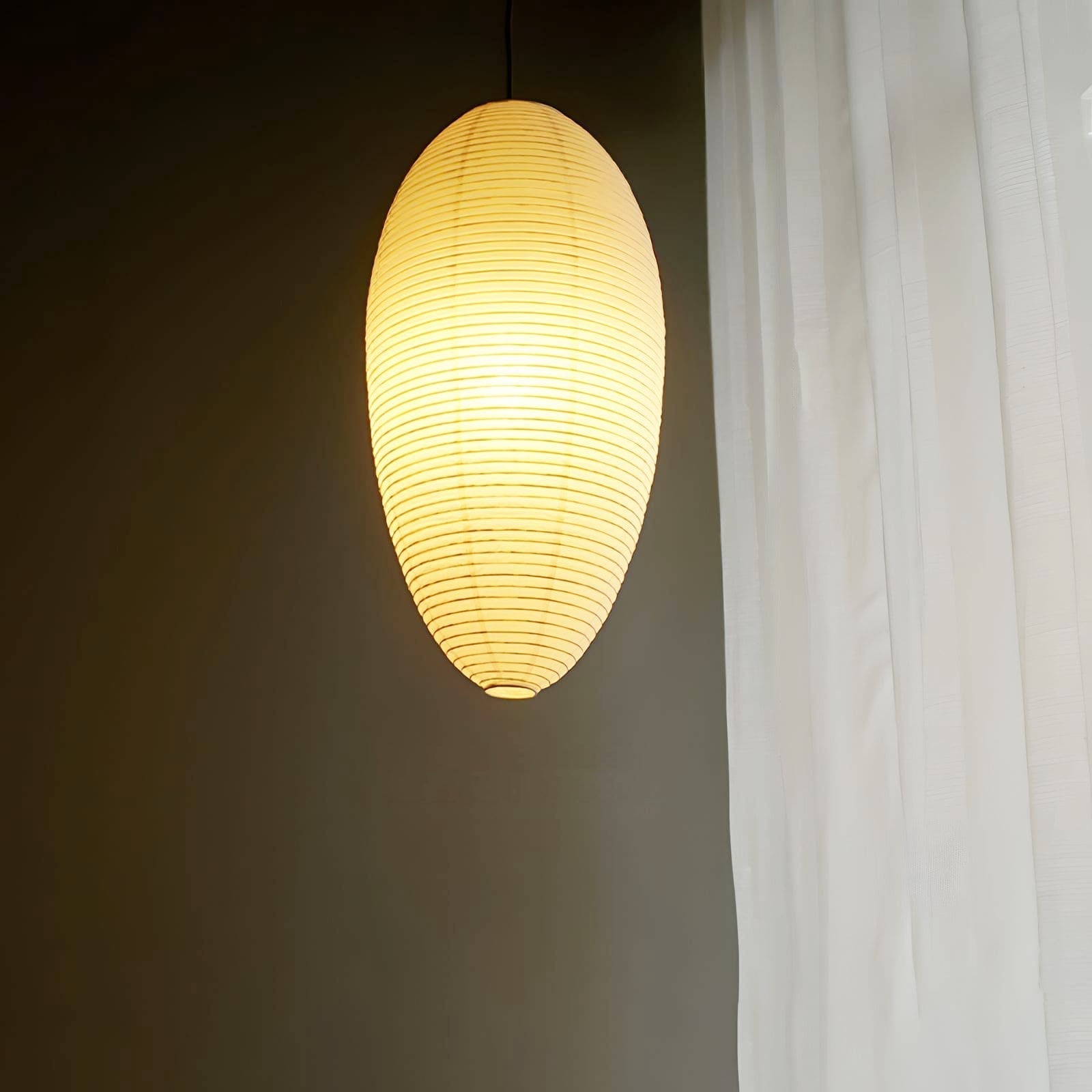 Myraean Modern Minimalist Wabi Chestnut Paper Bamboo Pendant Lamp