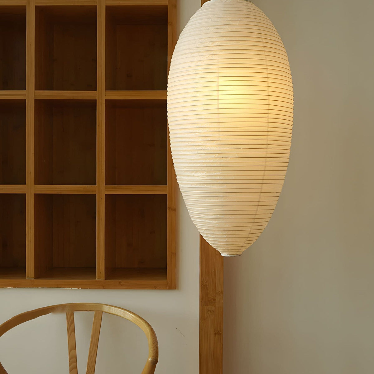 Myraean Modern Minimalist Wabi Chestnut Paper Bamboo Pendant Lamp