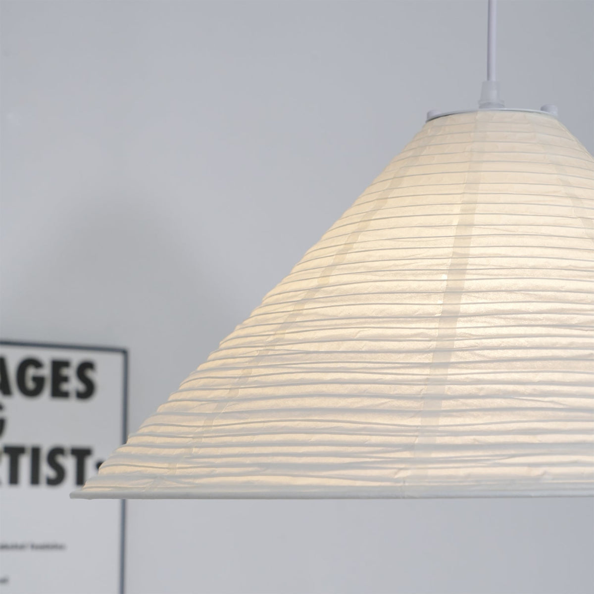 Conic Paper Pyramid Pendant Lamp
