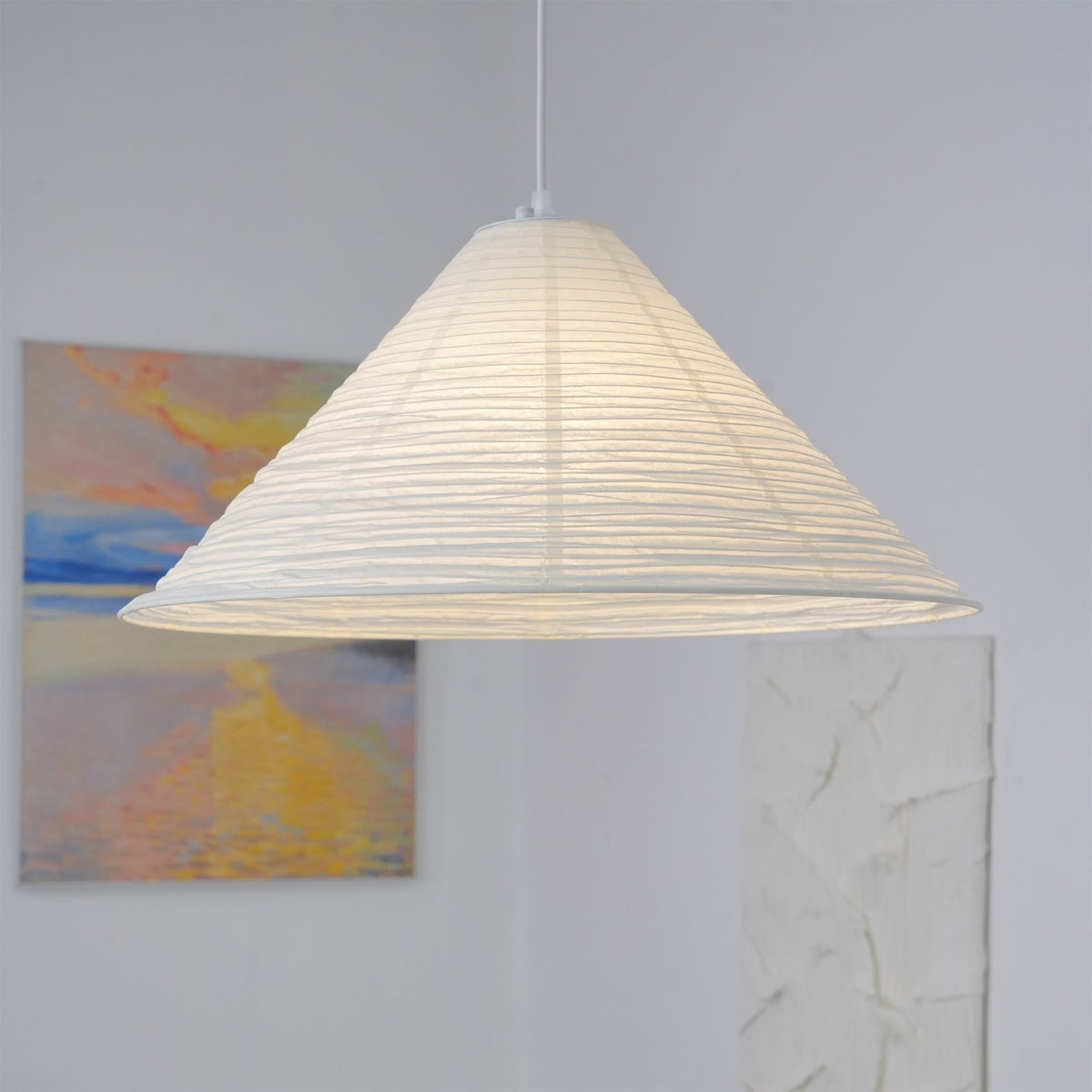 Conic Paper Pyramid Pendant Lamp
