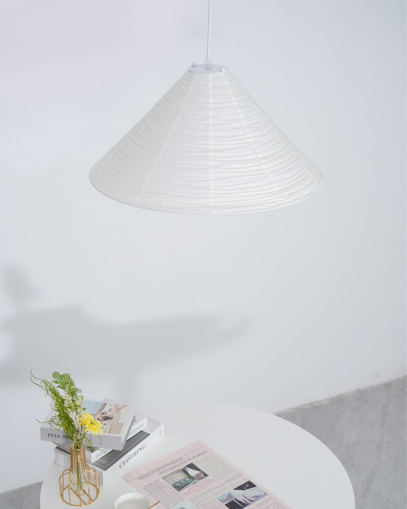 Conic Paper Pyramid Pendant Lamp