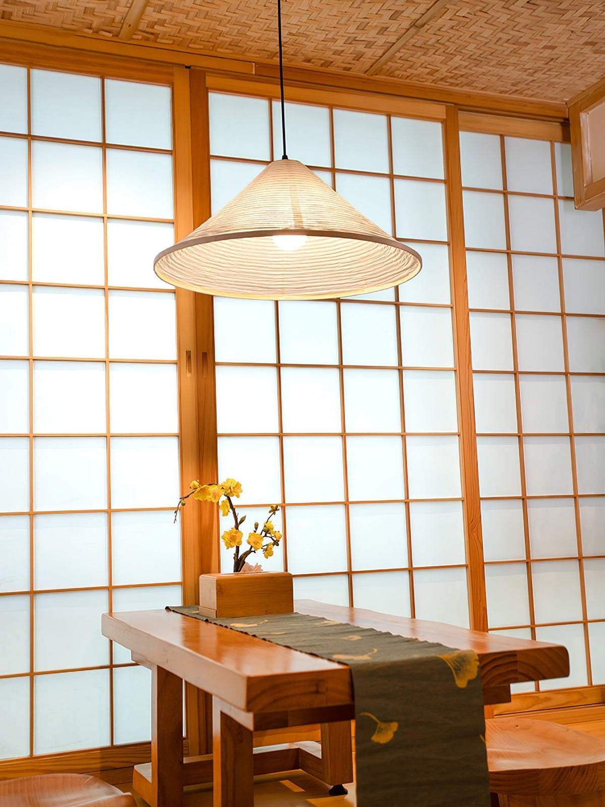 Conic Paper Pyramid Pendant Lamp