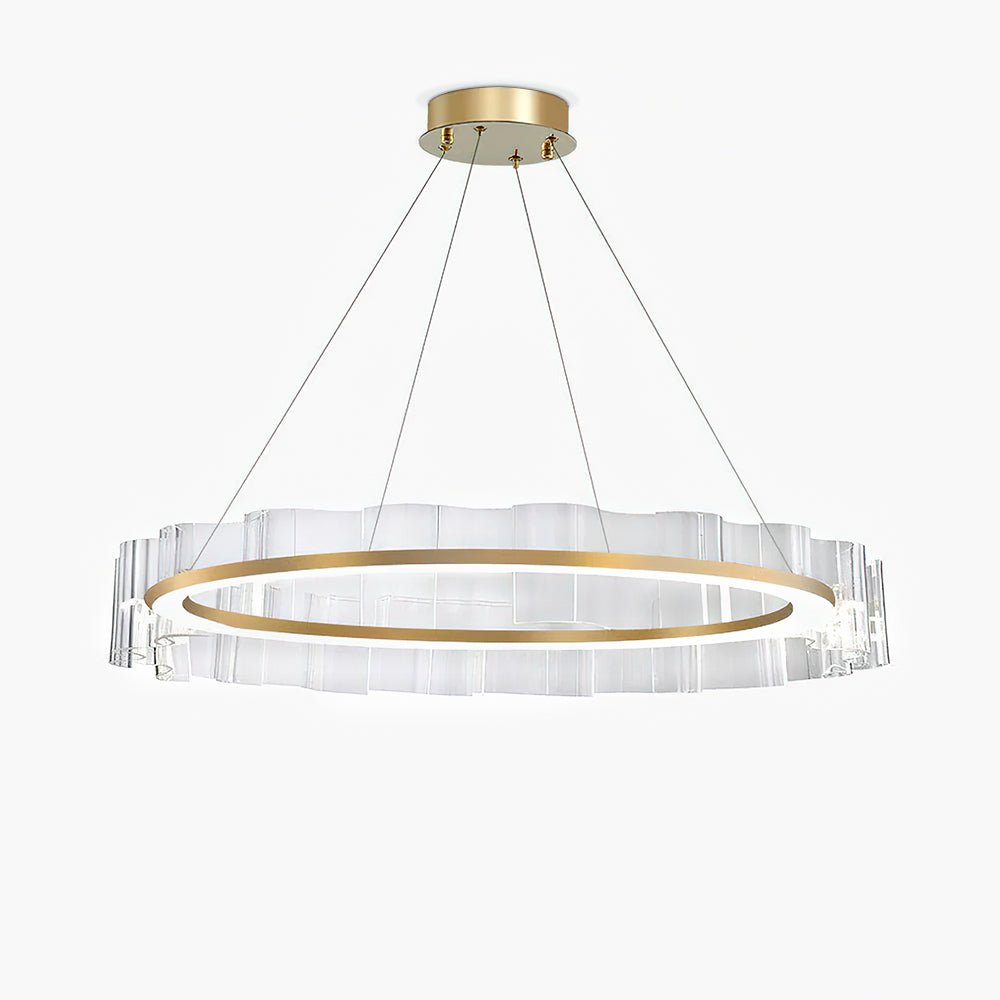 Acoustic Postmodern Luxury Water Wave Glass Chandelier