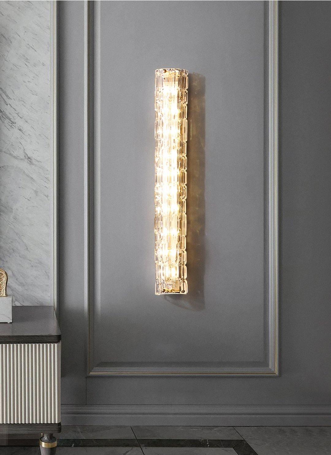 Lumix Brass Glass Glam Wall Lamp - Neutral Decor