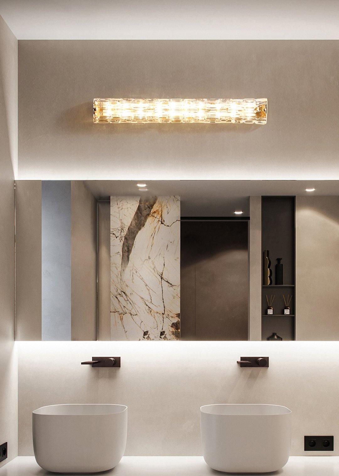 Lumix Brass Glass Glam Wall Lamp - Neutral Decor