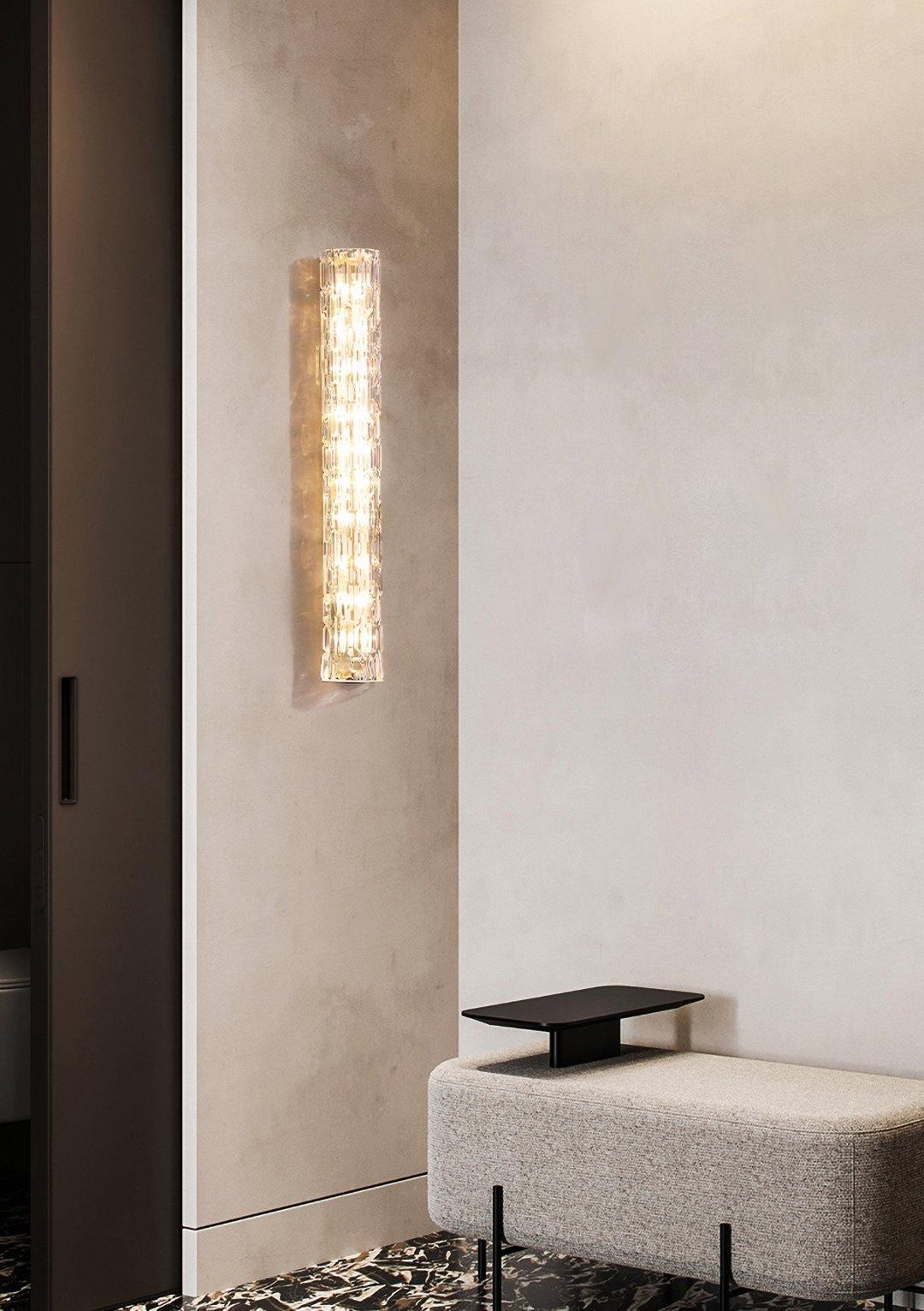 Lumix Brass Glass Glam Wall Lamp - Neutral Decor