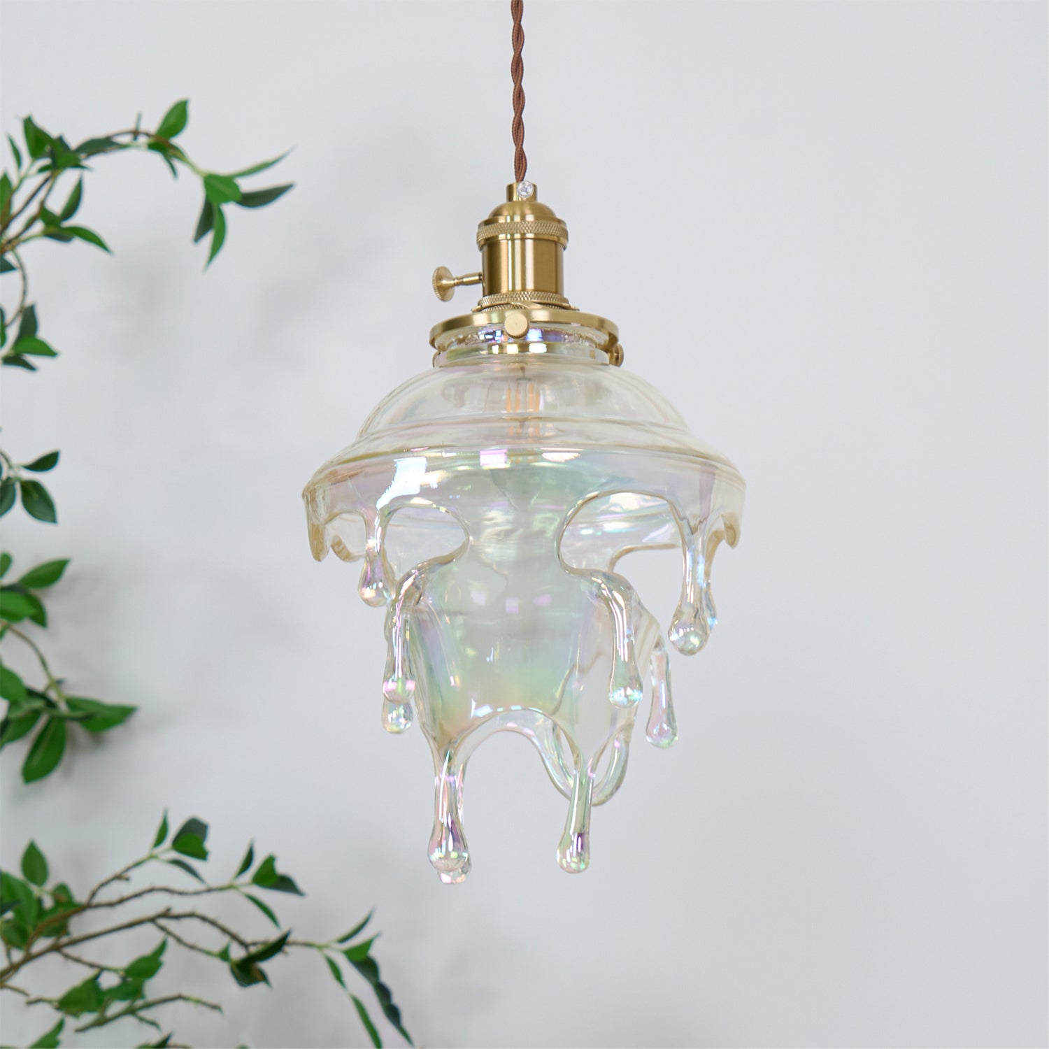 Pendant Lamp Iridescent Water Drop Shade Artistic Glow - Neutral Decor