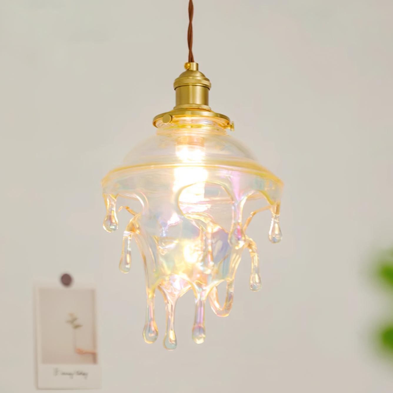 Pendant Lamp Iridescent Water Drop Shade Artistic Glow - Neutral Decor