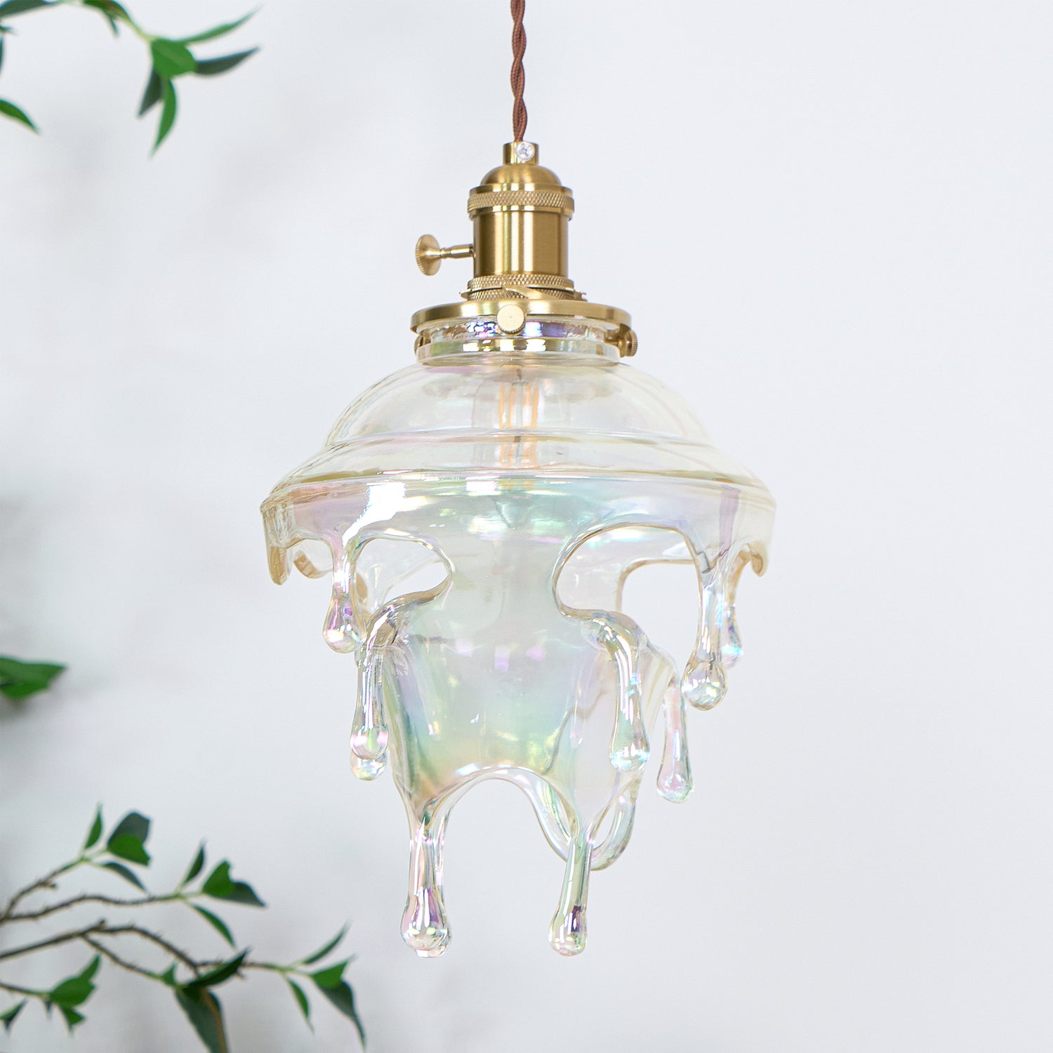 Pendant Lamp Iridescent Water Drop Shade Artistic Glow - Neutral Decor