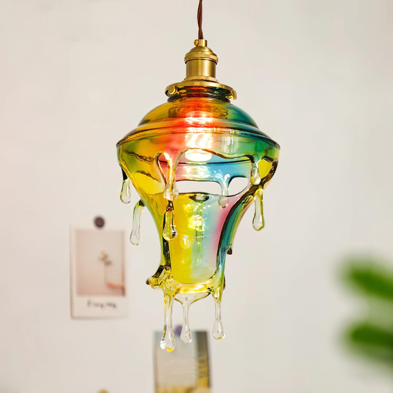 Pendant Lamp Iridescent Water Drop Shade Artistic Glow - Neutral Decor