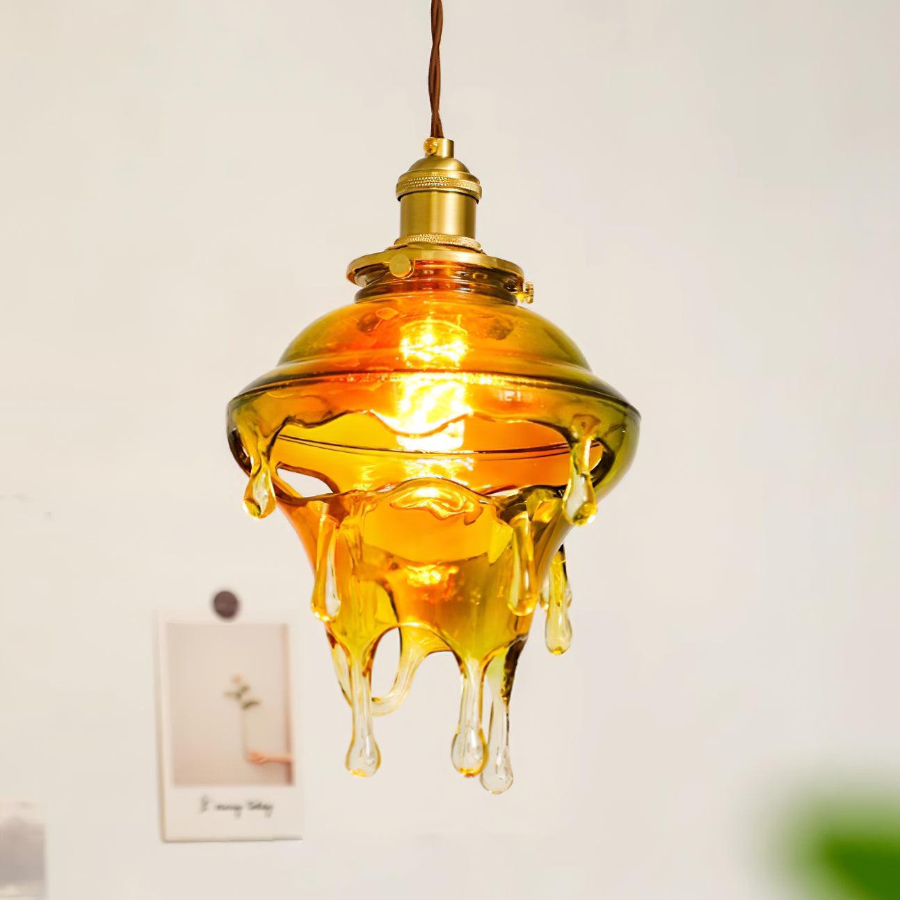 Pendant Lamp Iridescent Water Drop Shade Artistic Glow - Neutral Decor