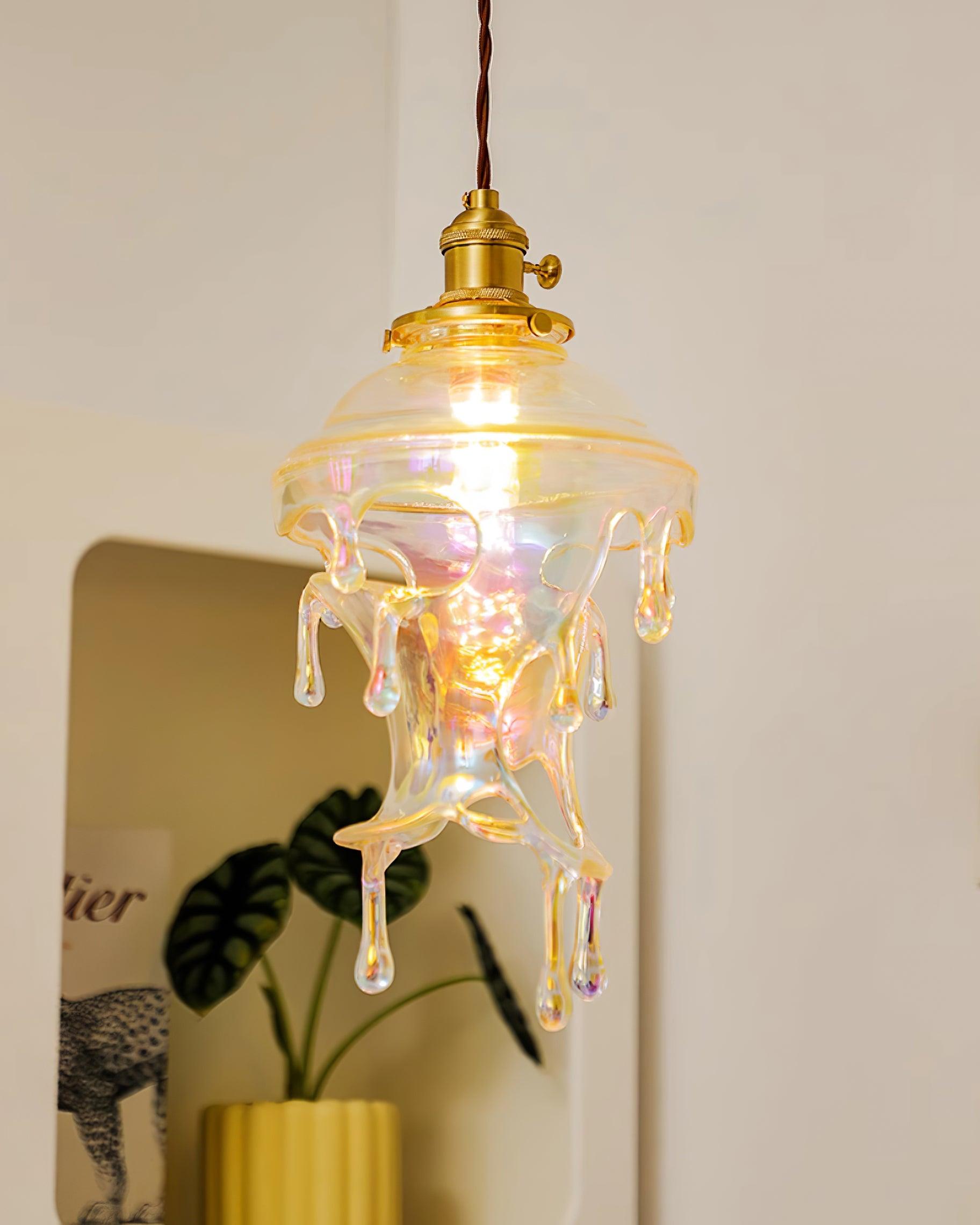 Pendant Lamp Iridescent Water Drop Shade Artistic Glow - Neutral Decor
