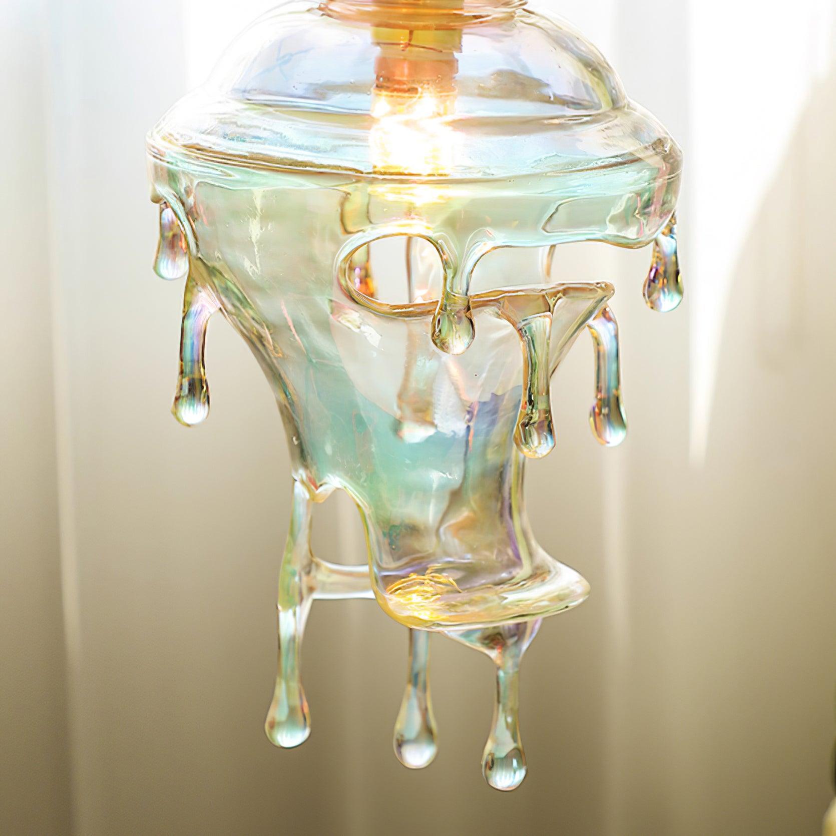 Pendant Lamp Iridescent Water Drop Shade Artistic Glow - Neutral Decor