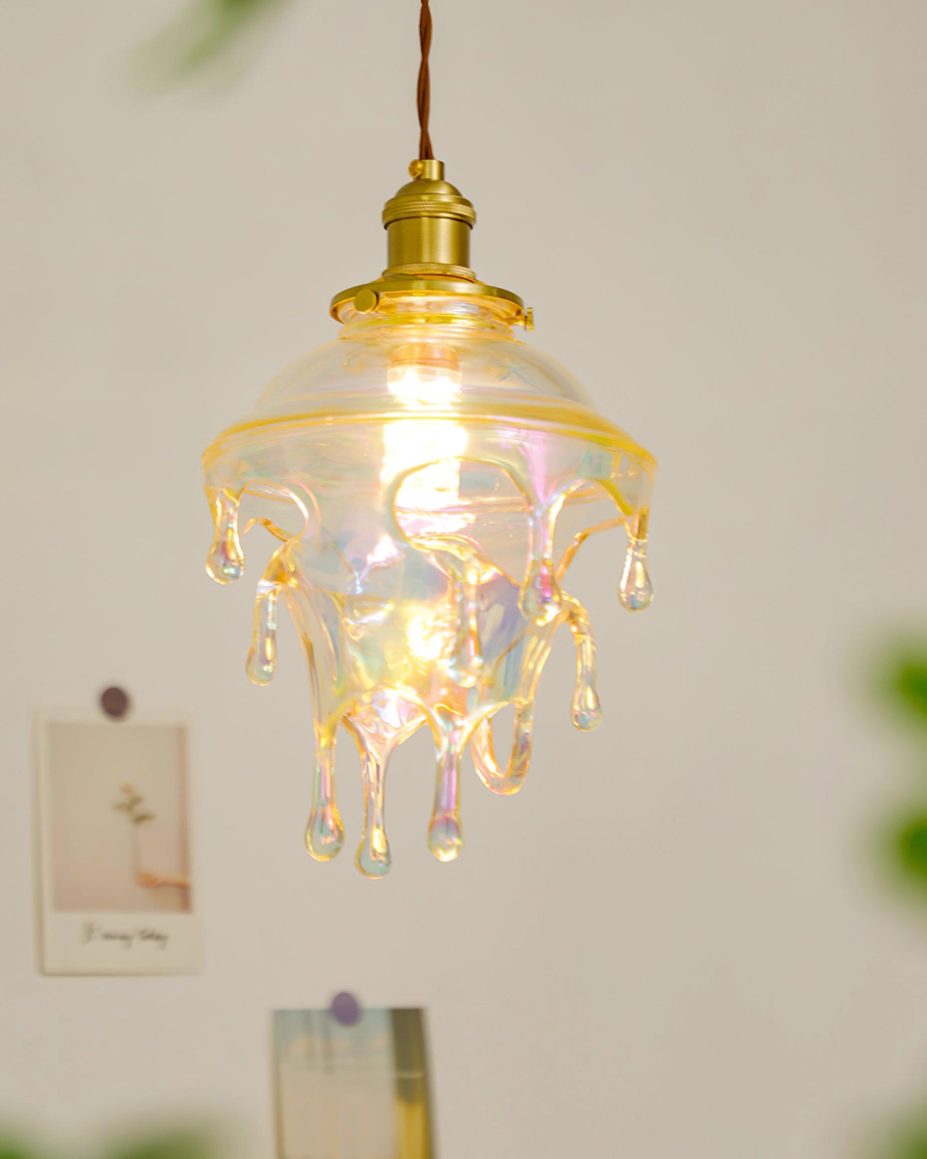 Pendant Lamp Iridescent Water Drop Shade Artistic Glow - Neutral Decor