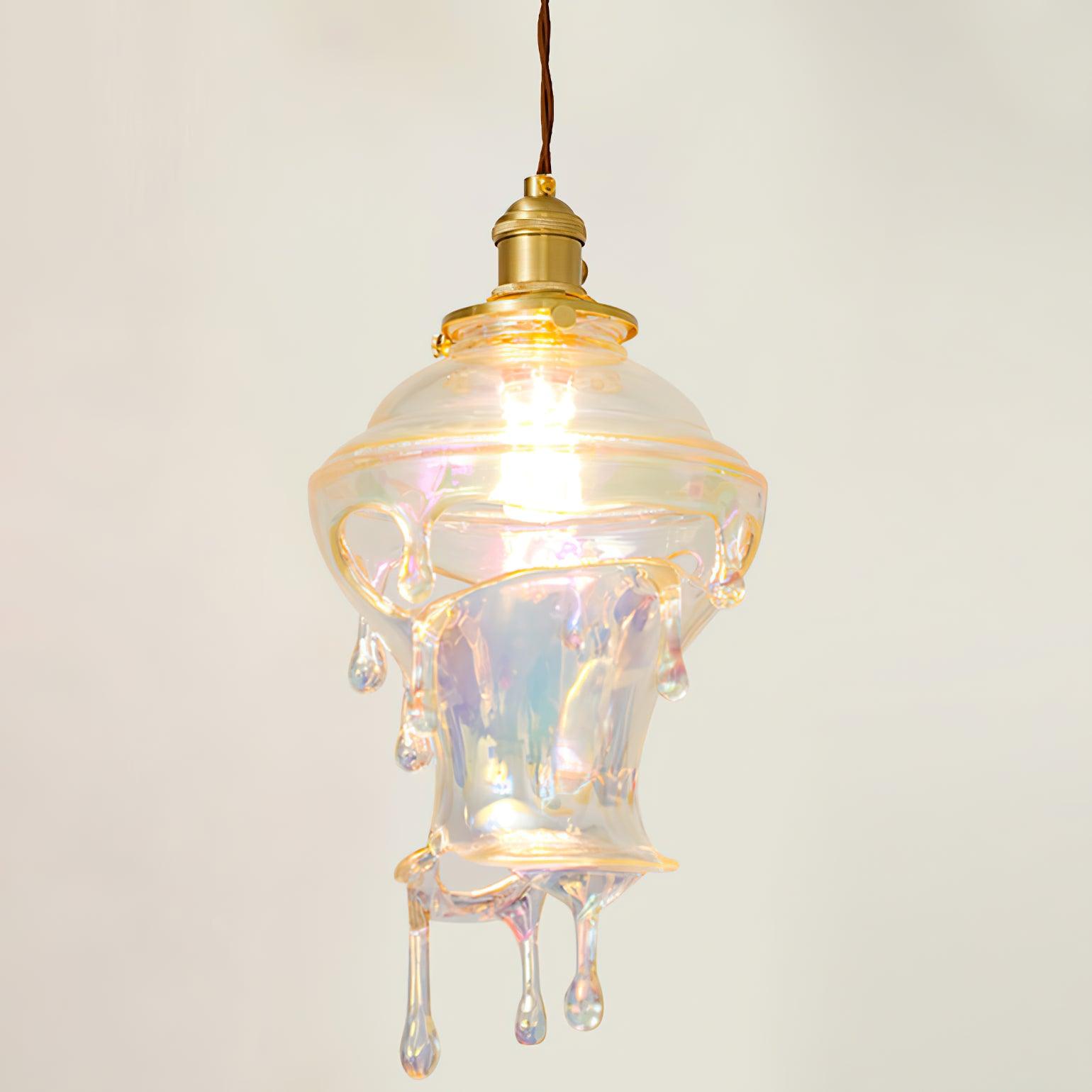 Pendant Lamp Iridescent Water Drop Shade Artistic Glow - Neutral Decor