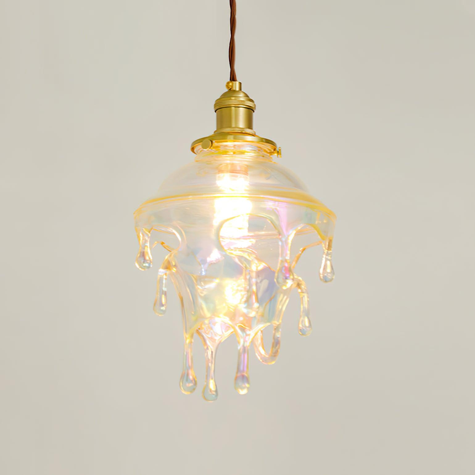 Pendant Lamp Iridescent Water Drop Shade Artistic Glow - Neutral Decor