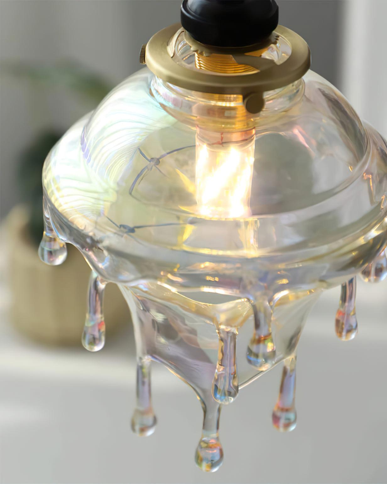 Pendant Lamp Iridescent Water Drop Shade Artistic Glow - Neutral Decor