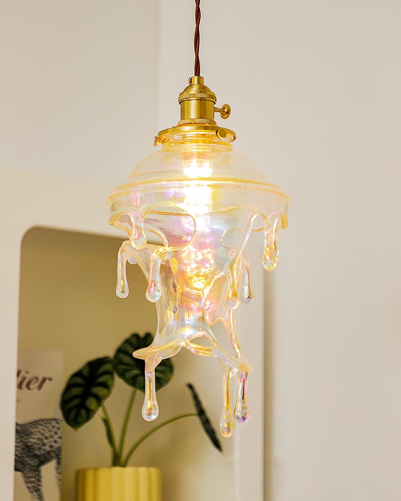 Pendant Lamp Iridescent Water Drop Shade Artistic Glow - Neutral Decor