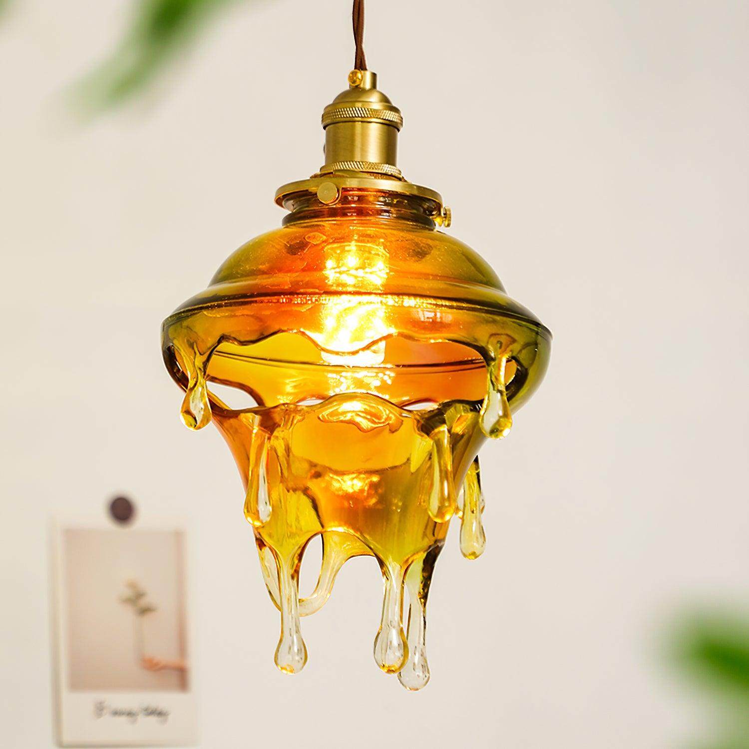 Pendant Lamp Iridescent Water Drop Shade Artistic Glow - Neutral Decor