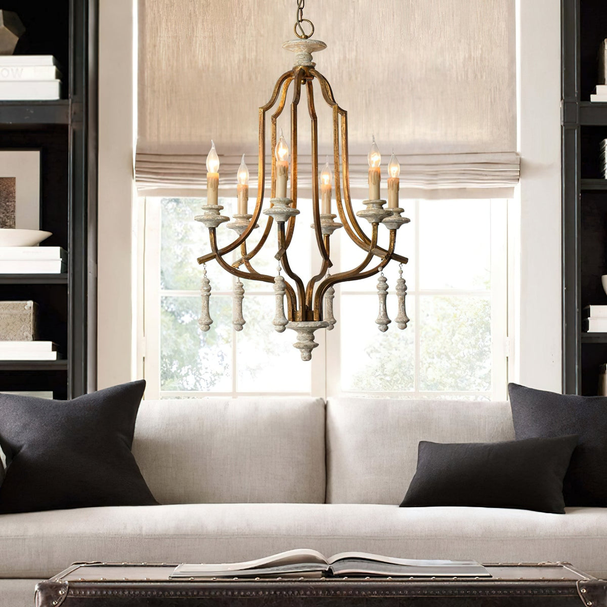 Arsoliel Vintage Luxury Wood Chandelier