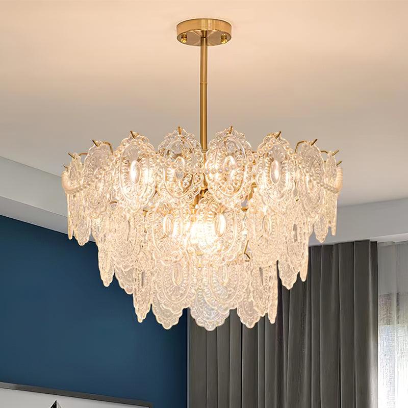Orieleon Chandelier Wave Pearl Gold Modern