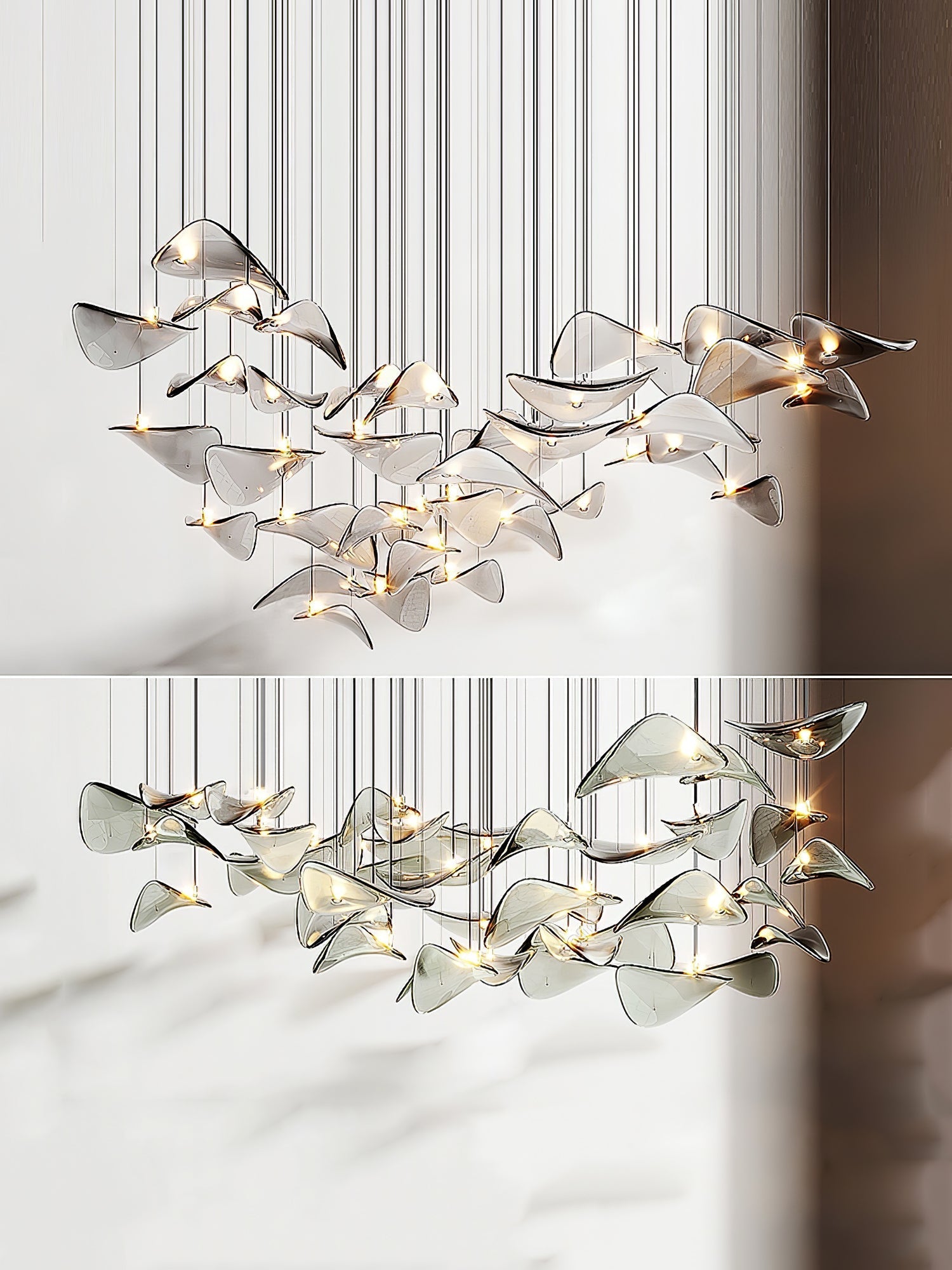 Beauvale Wave Floating Leaf Chandelier