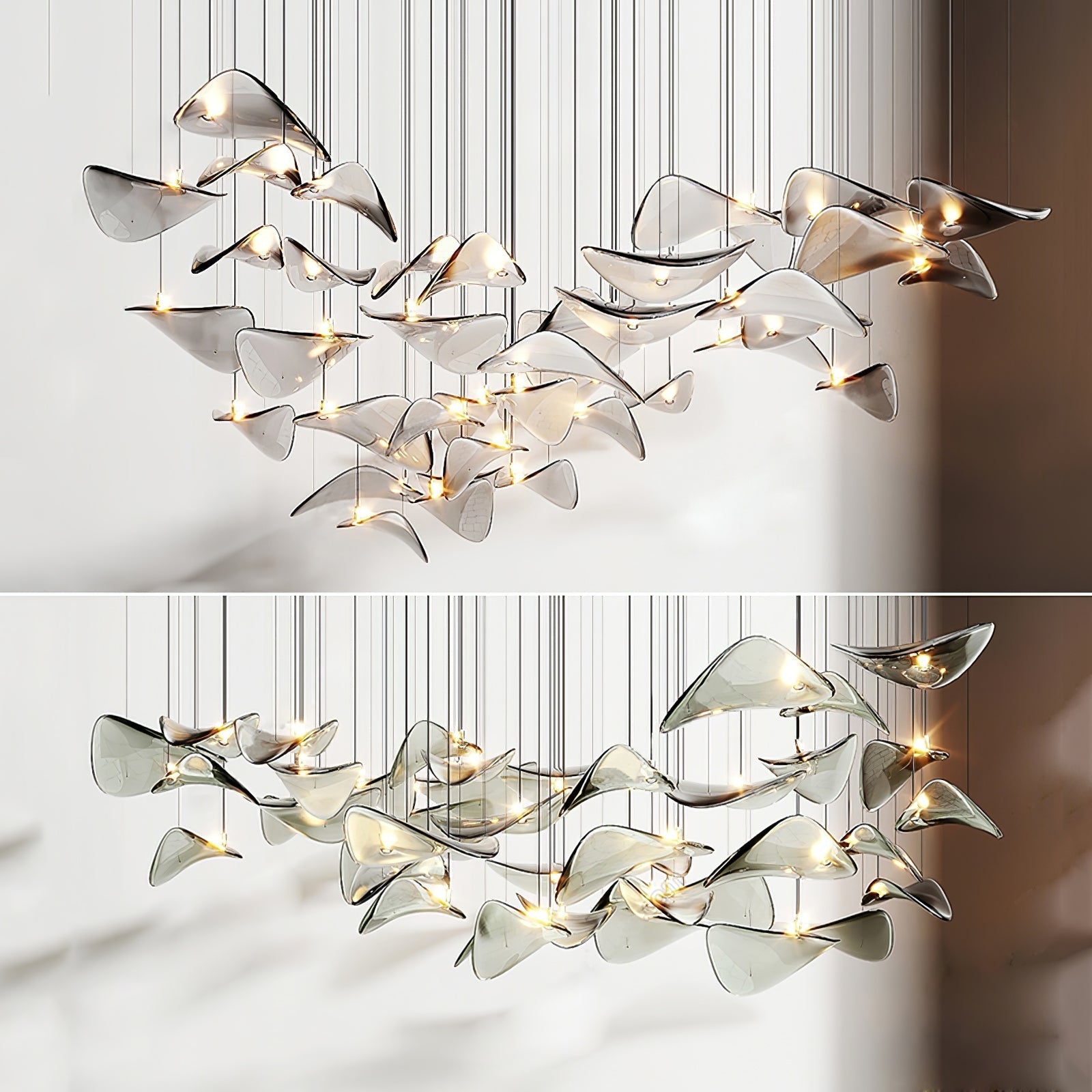 Beauvale Wave Floating Leaf Chandelier