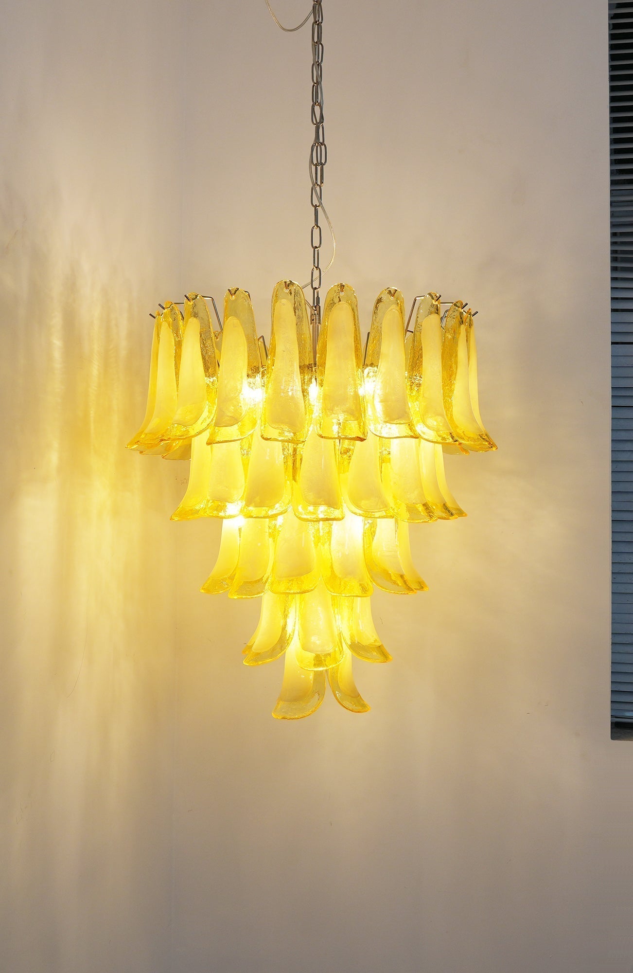 Eranos Chandelier Murano Glass Petal Wave