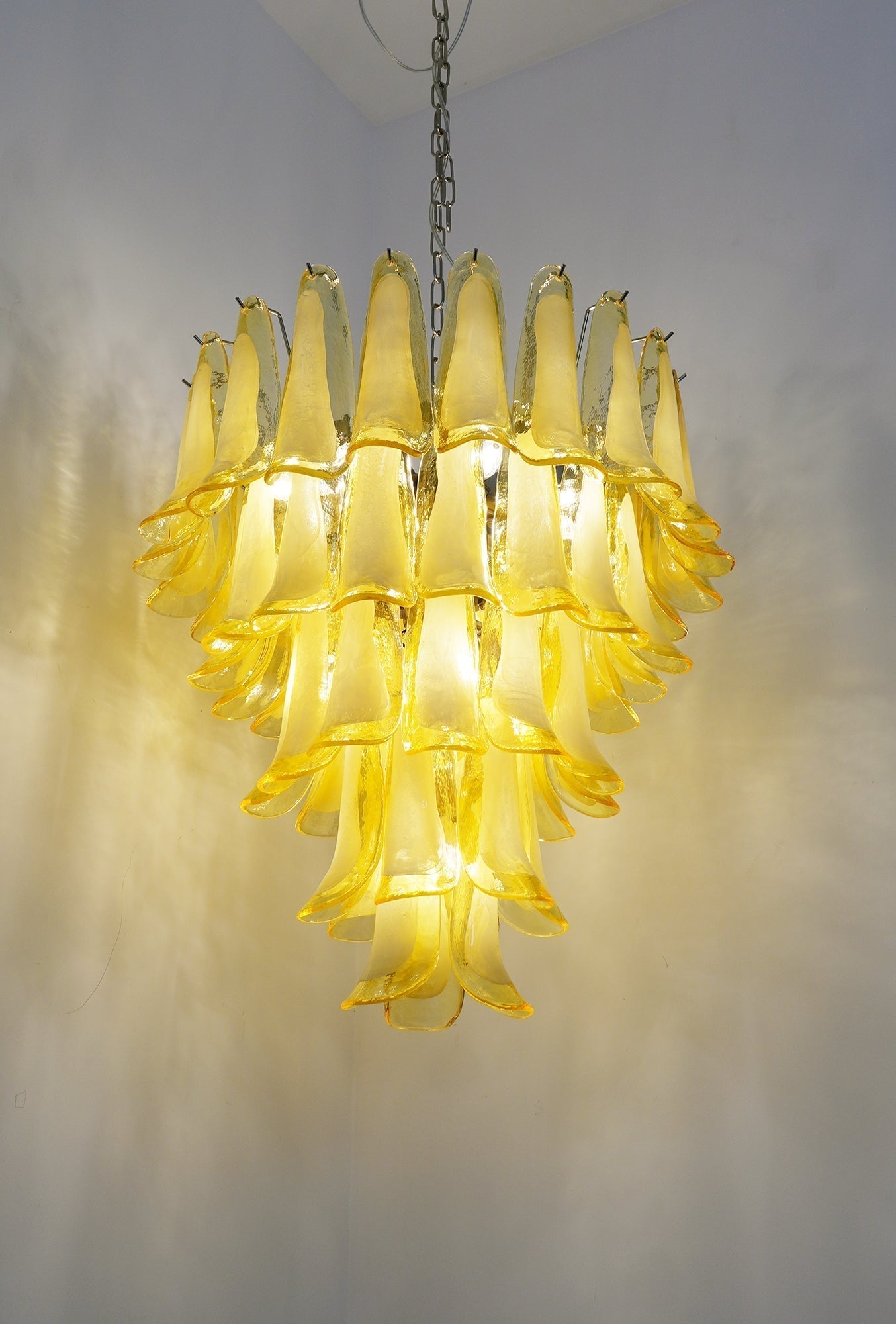 Eranos Chandelier Murano Glass Petal Wave