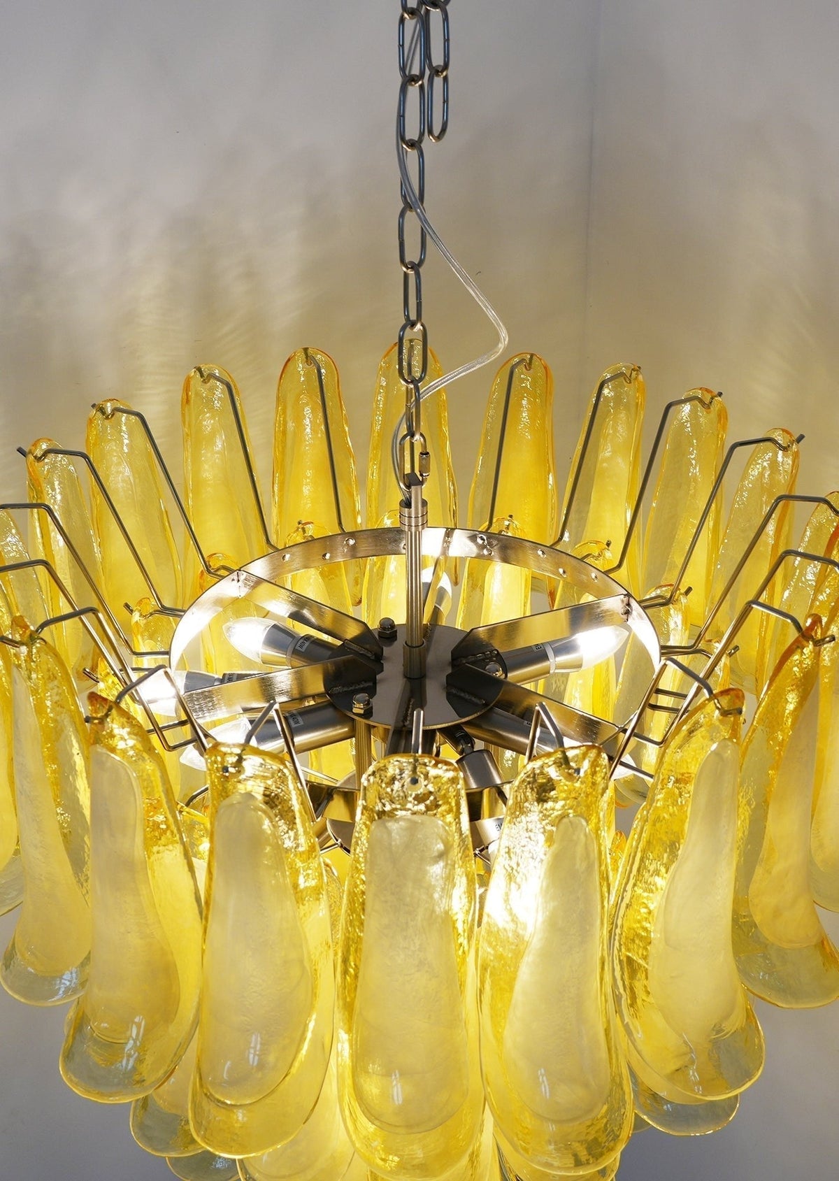 Eranos Chandelier Murano Glass Petal Wave