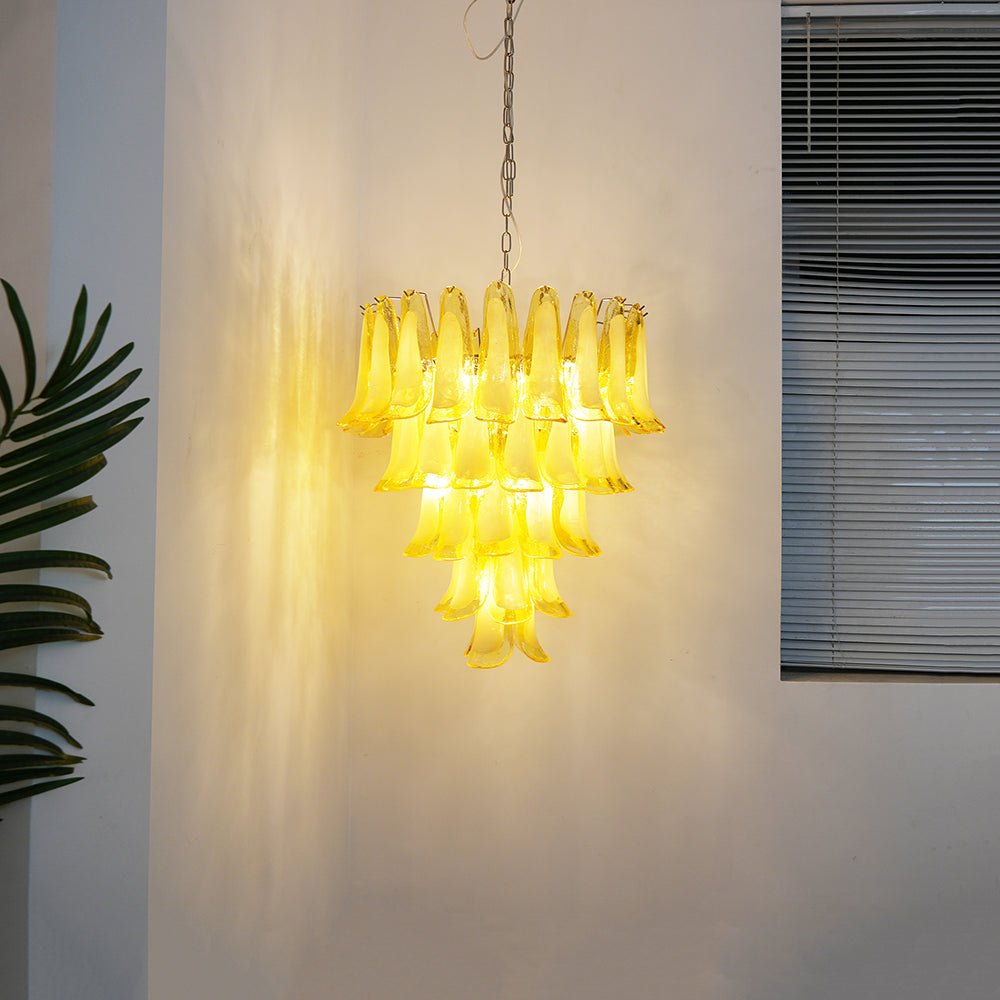 Eranos Chandelier Murano Glass Petal Wave