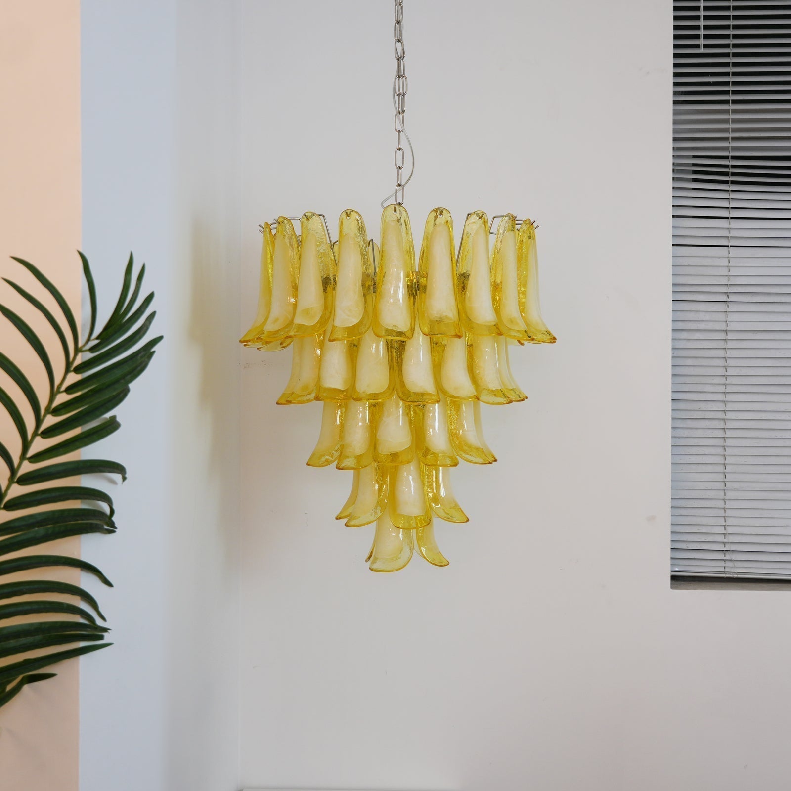 Eranos Chandelier Murano Glass Petal Wave