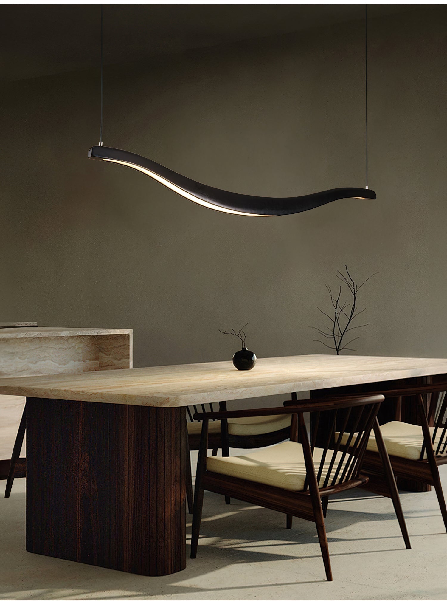 Elvuaria Chandelier Wood Waveform Elegant