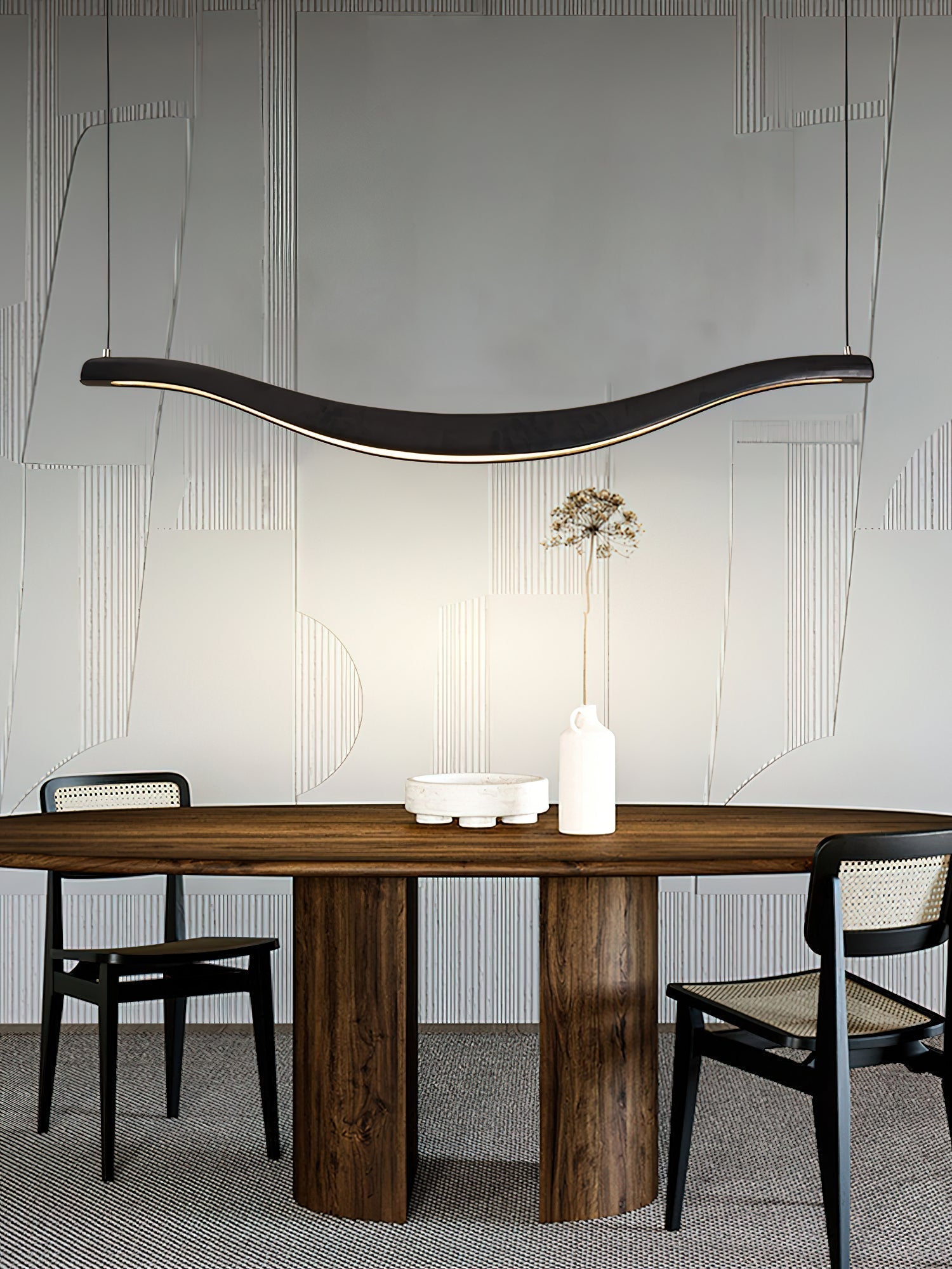 Elvuaria Chandelier Wood Waveform Elegant