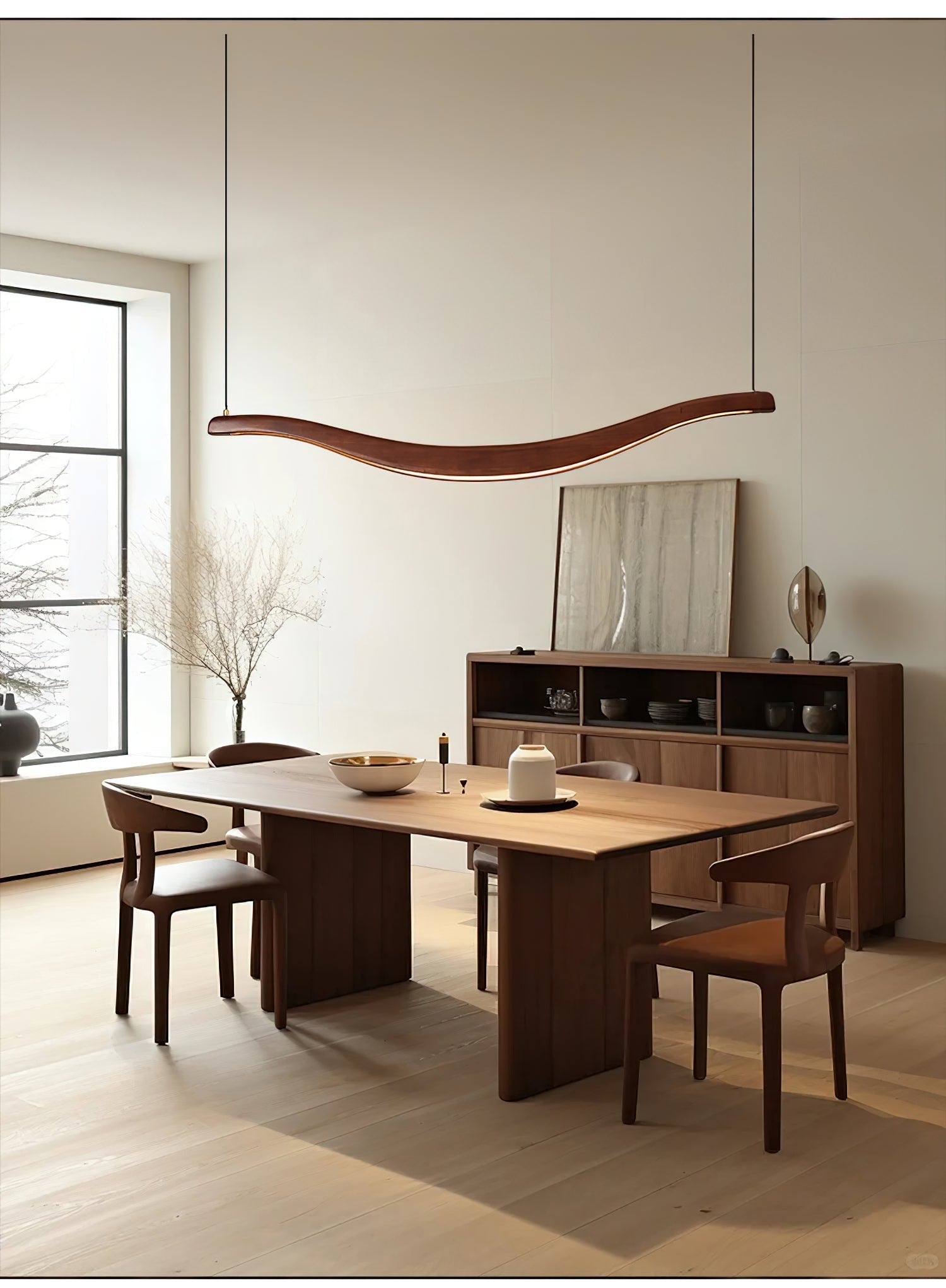 Elvuaria Chandelier Wood Waveform Elegant