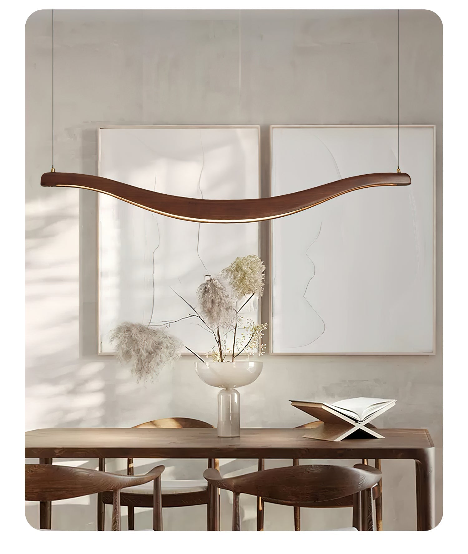 Elvuaria Chandelier Wood Waveform Elegant
