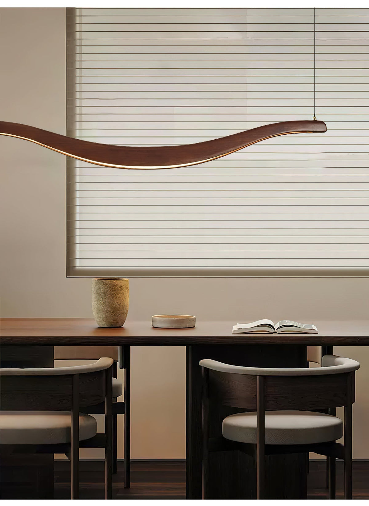 Elvuaria Chandelier Wood Waveform Elegant