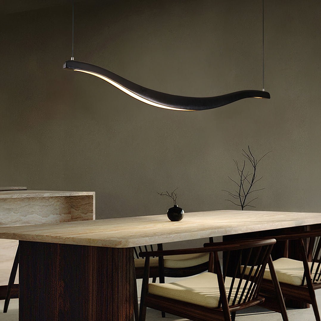 Elvuaria Chandelier Wood Waveform Elegant