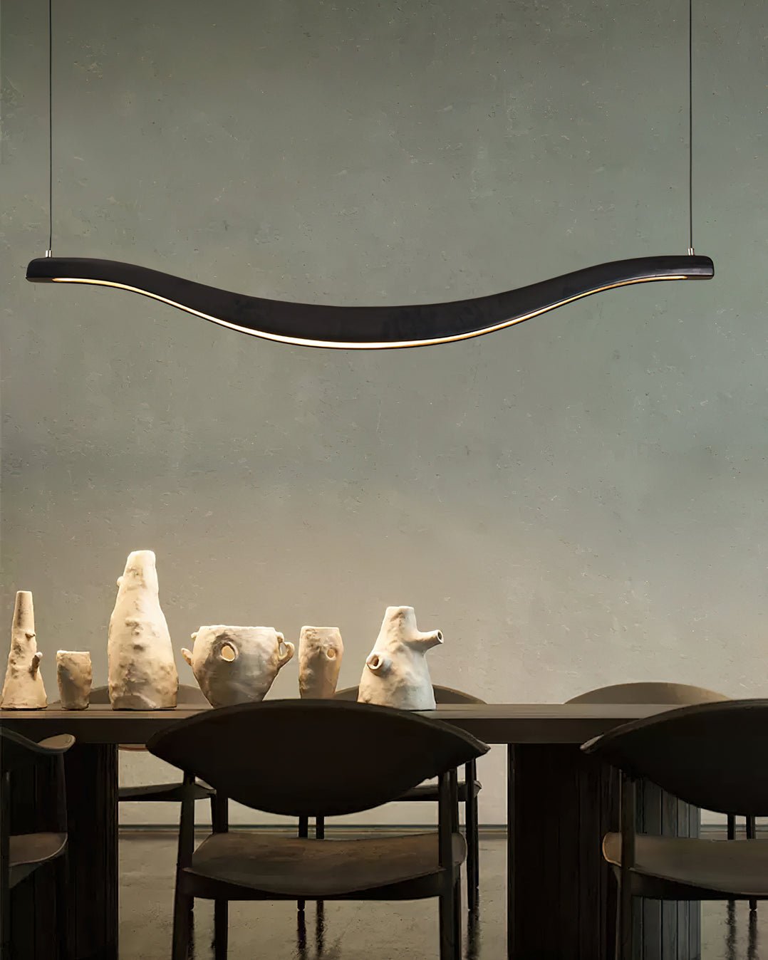 Elvuaria Chandelier Wood Waveform Elegant