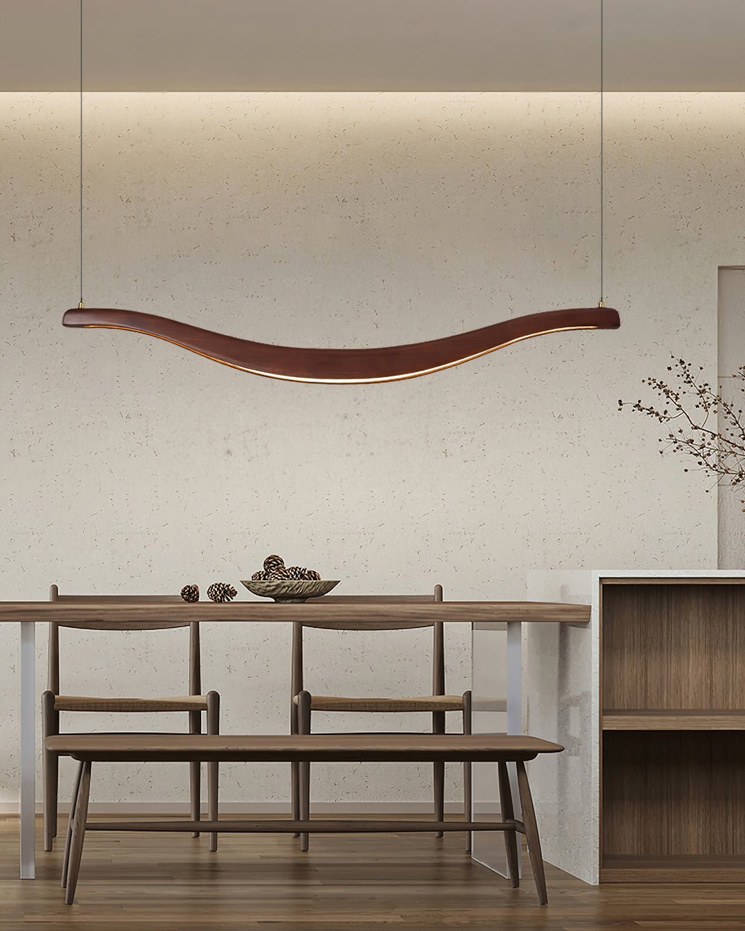 Elvuaria Chandelier Wood Waveform Elegant