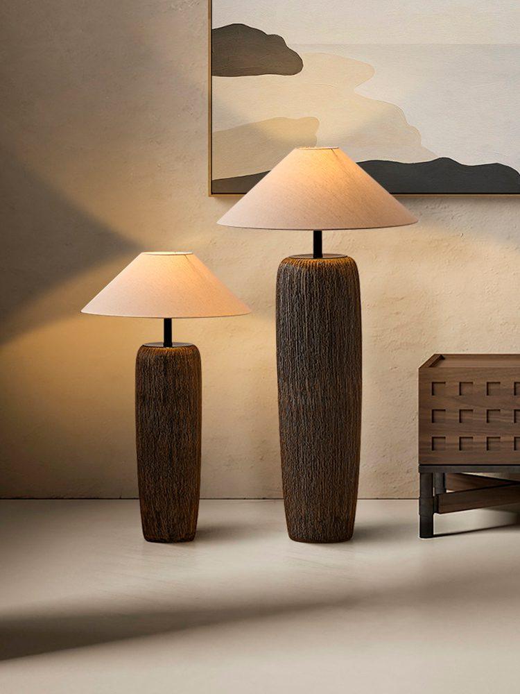 Hael Weathered Wood Grain Floor Lamp