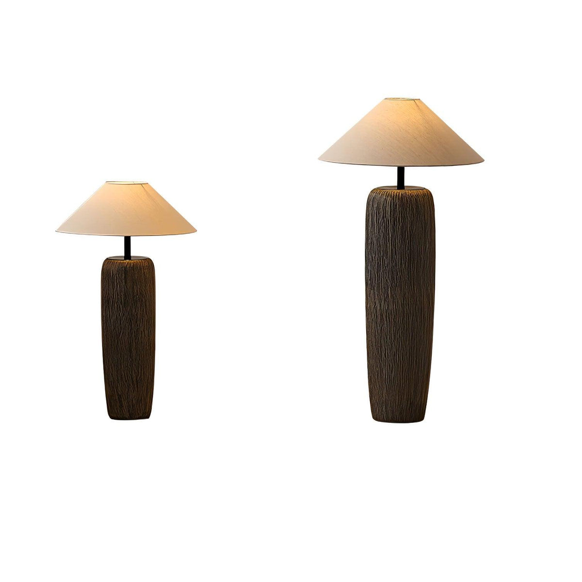 Hael Weathered Wood Grain Floor Lamp